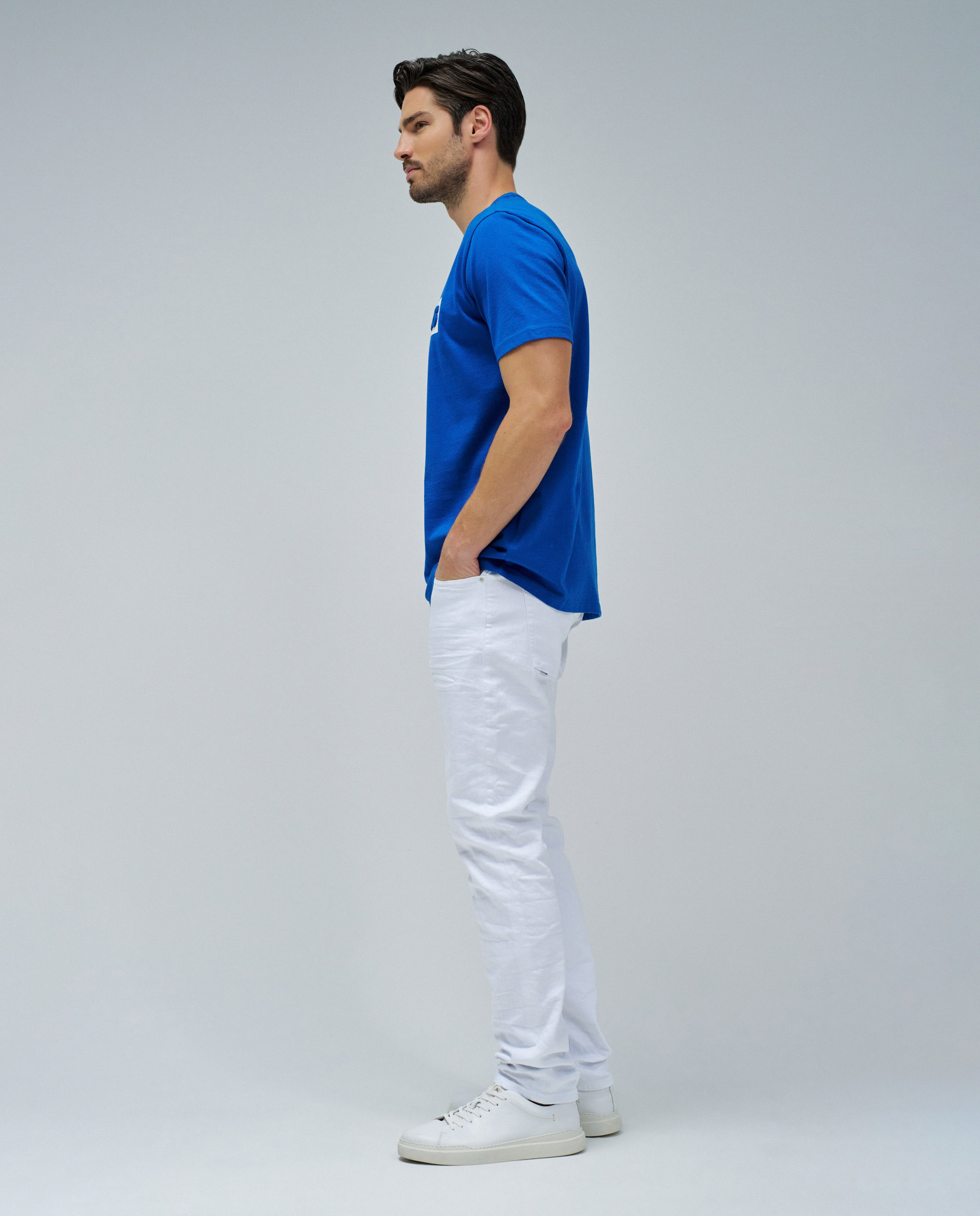 T-shirt com Logo em Relevo Azul-2