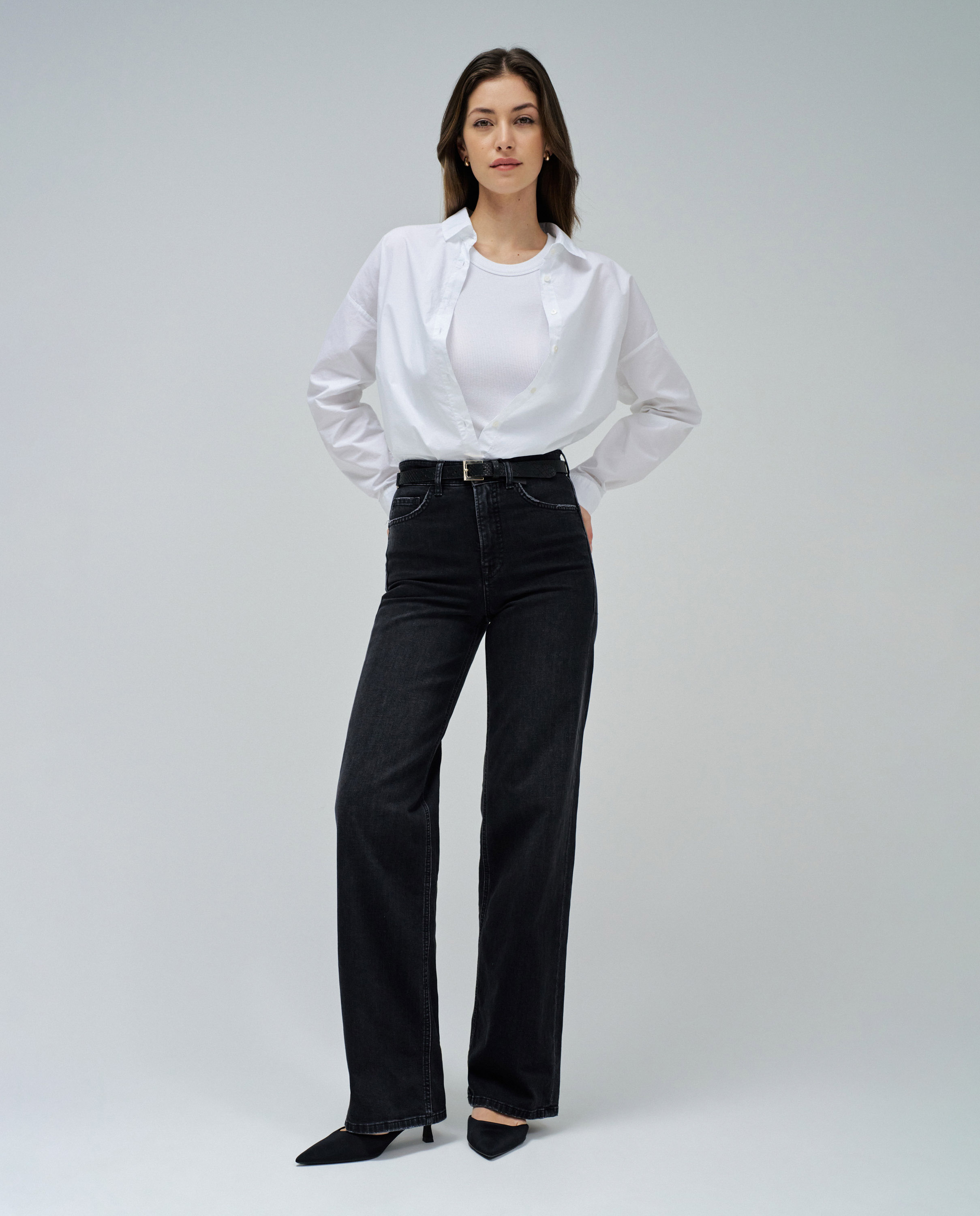 Jeans Faith Push In Wide Leg Preto mate-1