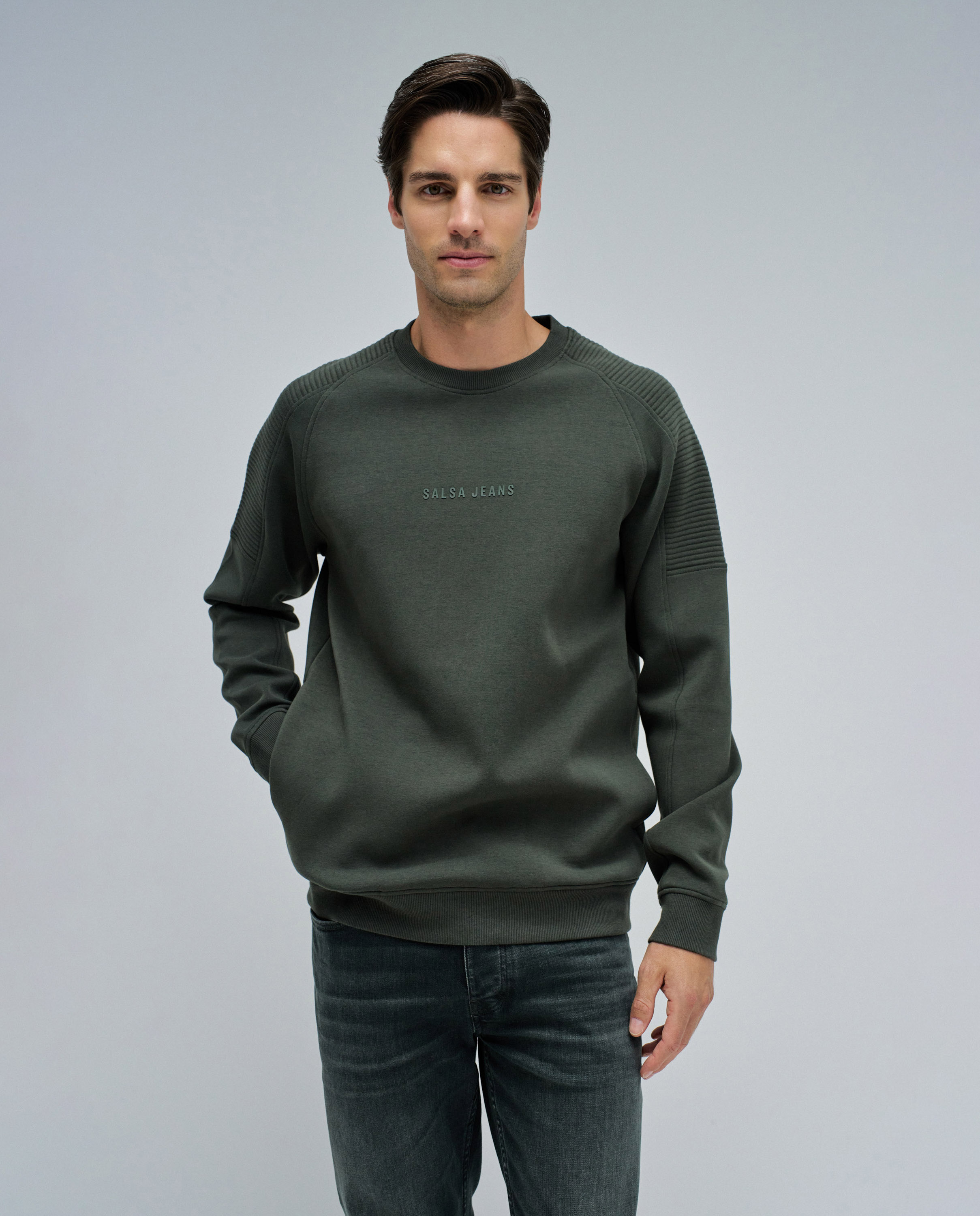 Sweatshirt com Logo Verde-escuro-1