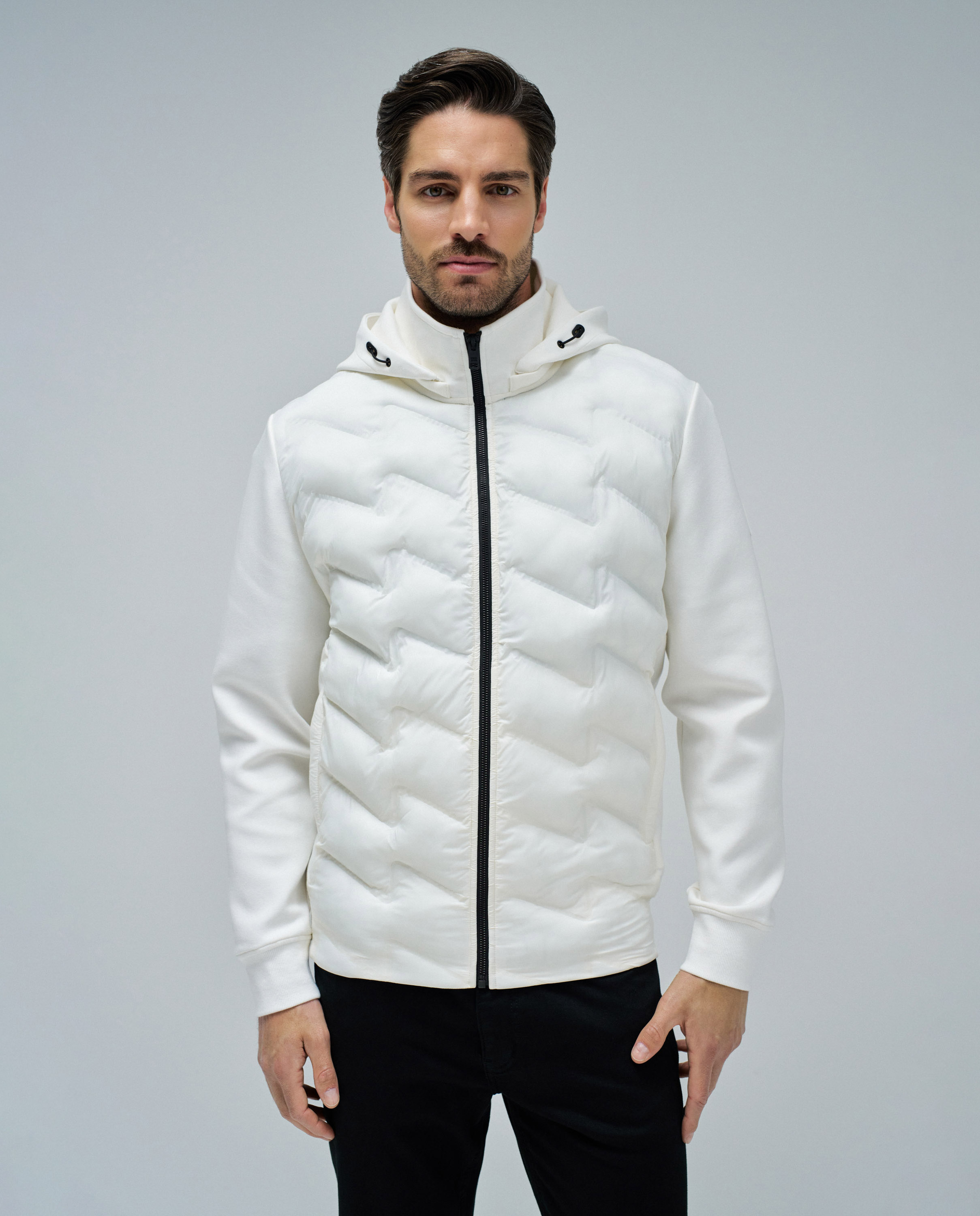 Imagem 0 de Casaco Acolchoado com Mescla de Materiais