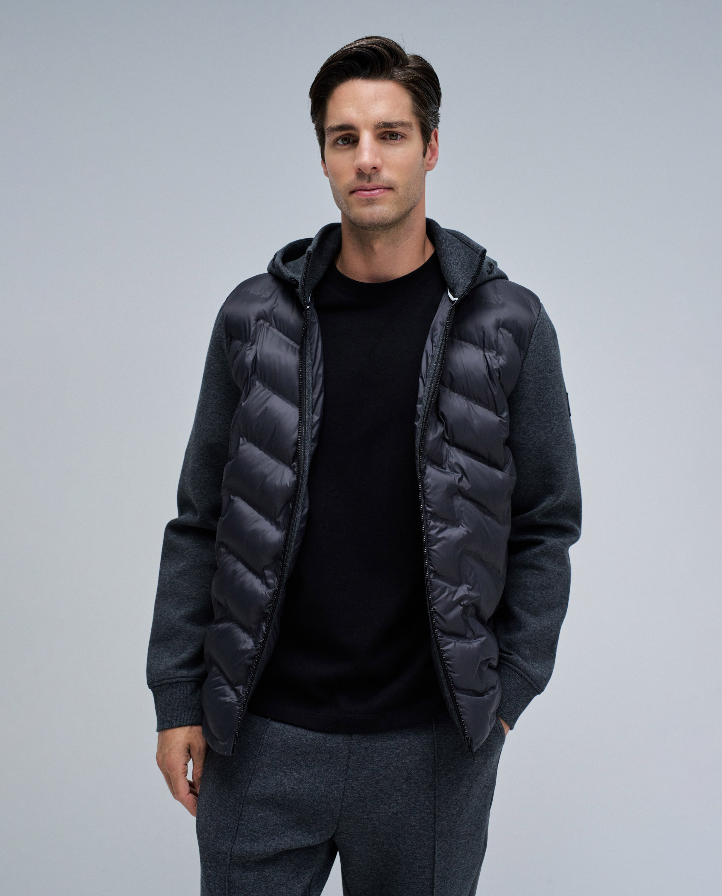 Imagem 0 de Casaco Acolchoado com Mescla de Materiais