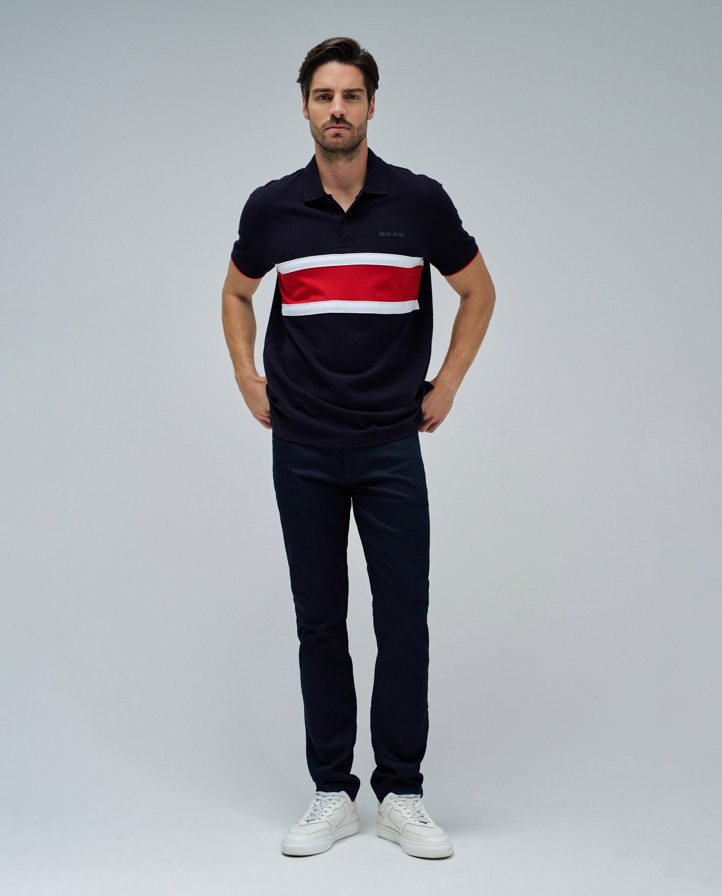 Polo Tricolor Azul-escuro-5