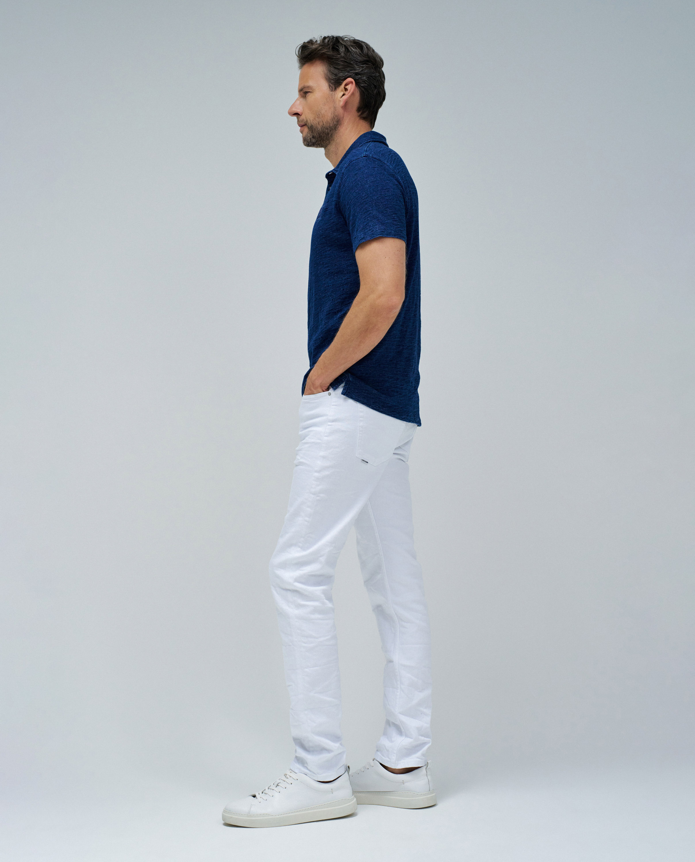 Polo com Logo Azul denim-2