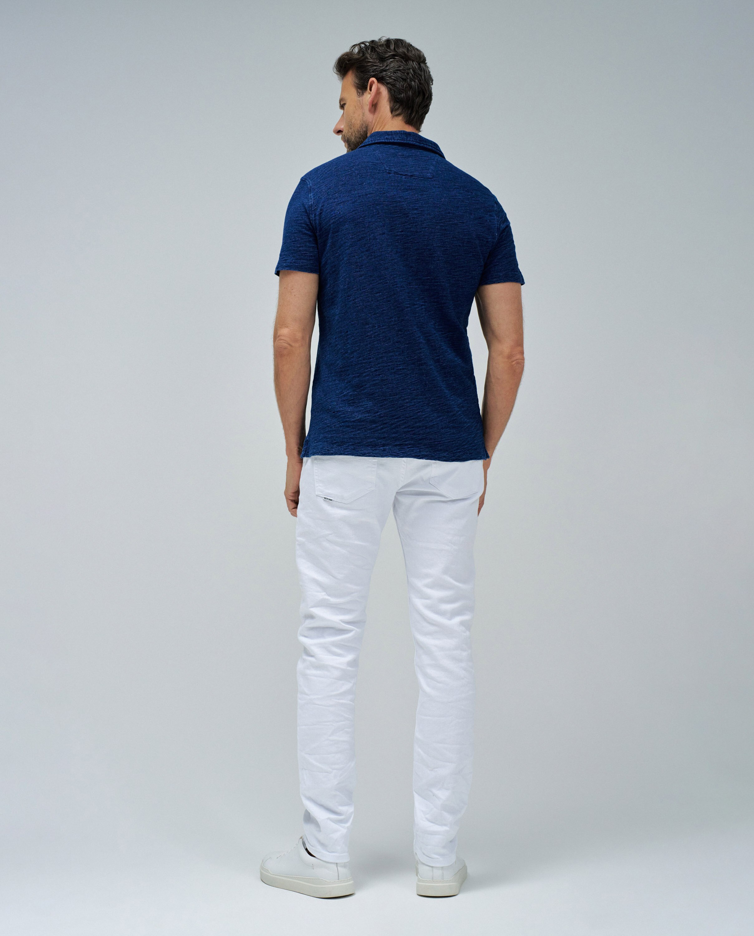 Polo com Logo Azul denim-3