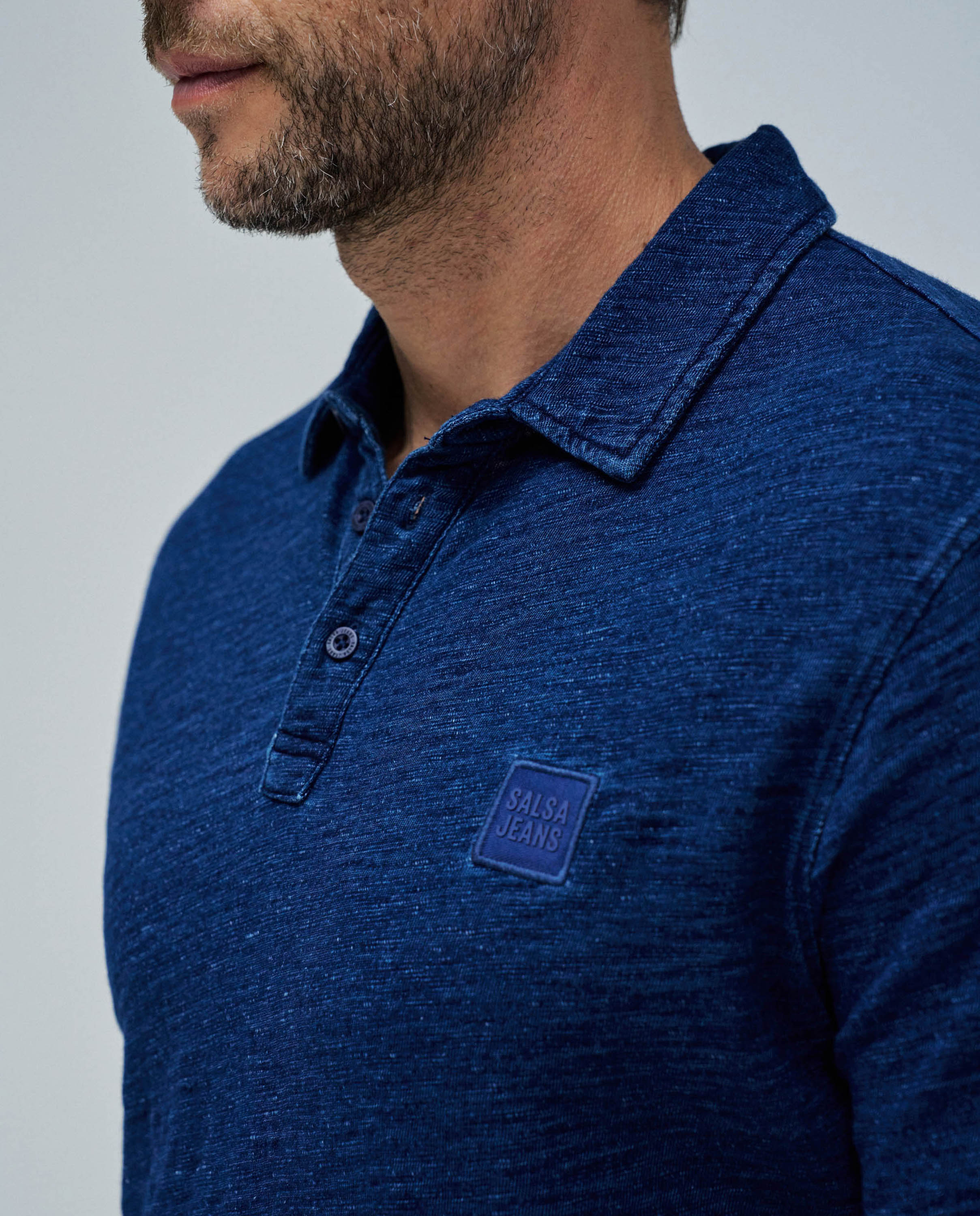 Polo com Logo Azul denim-4