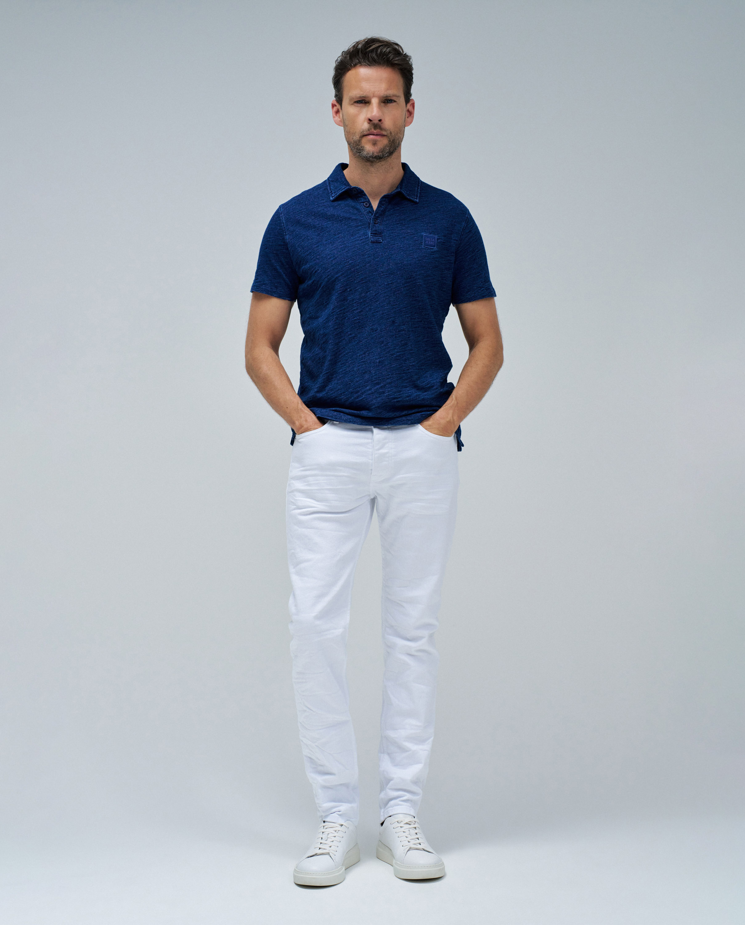 Polo com Logo Azul denim-5