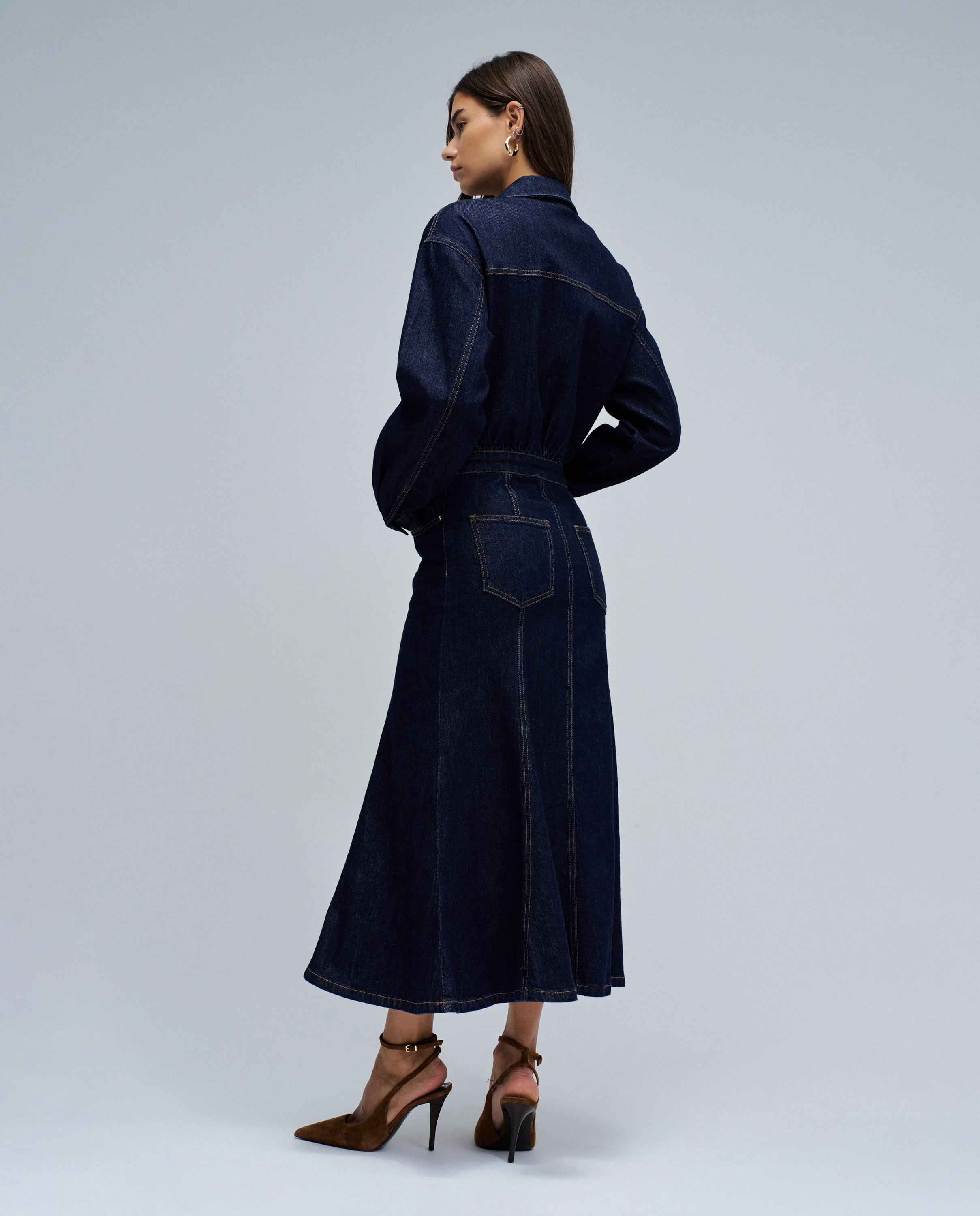 Vestido Midi em Jeans Azul-3