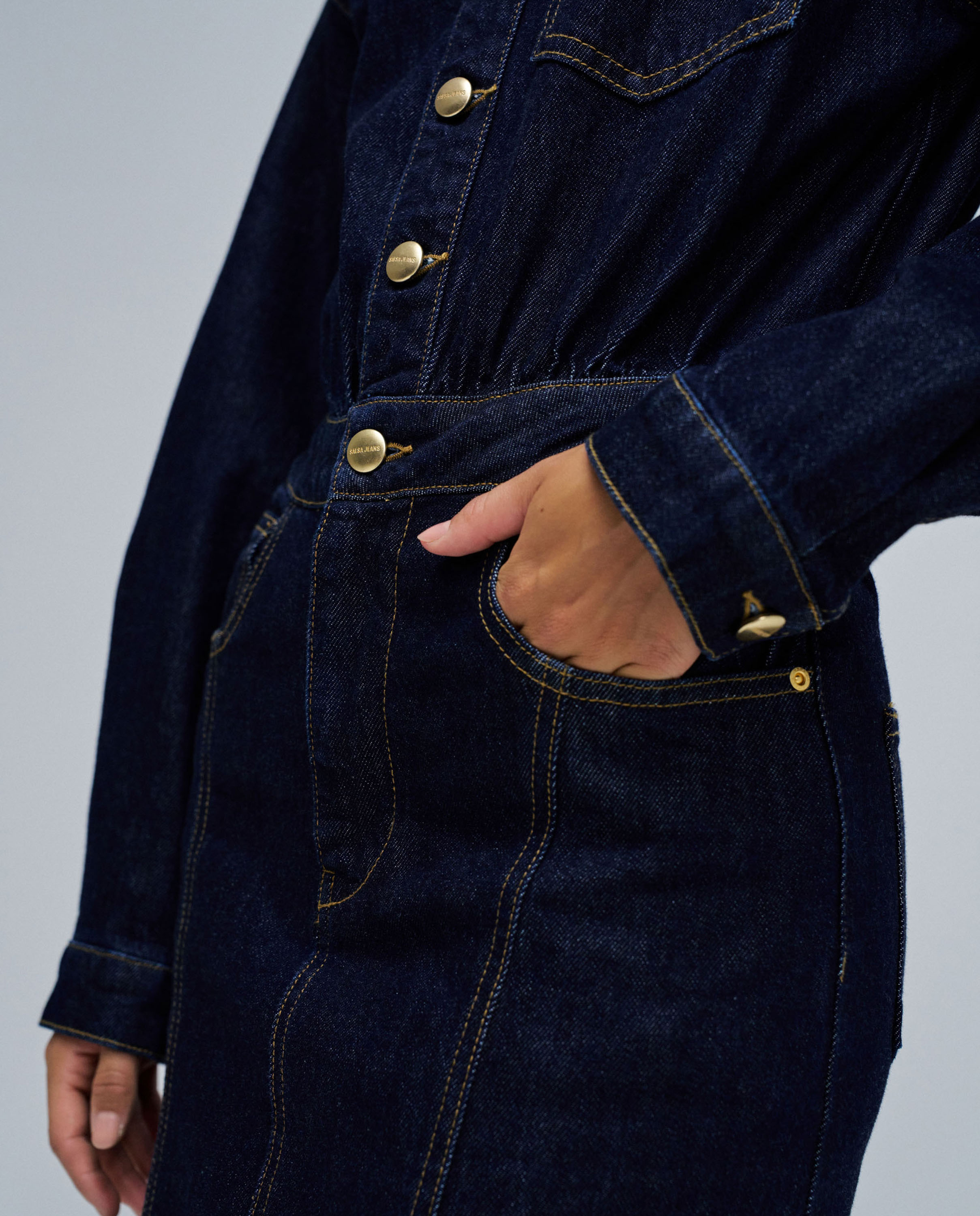 Vestido Midi em Jeans Azul-4