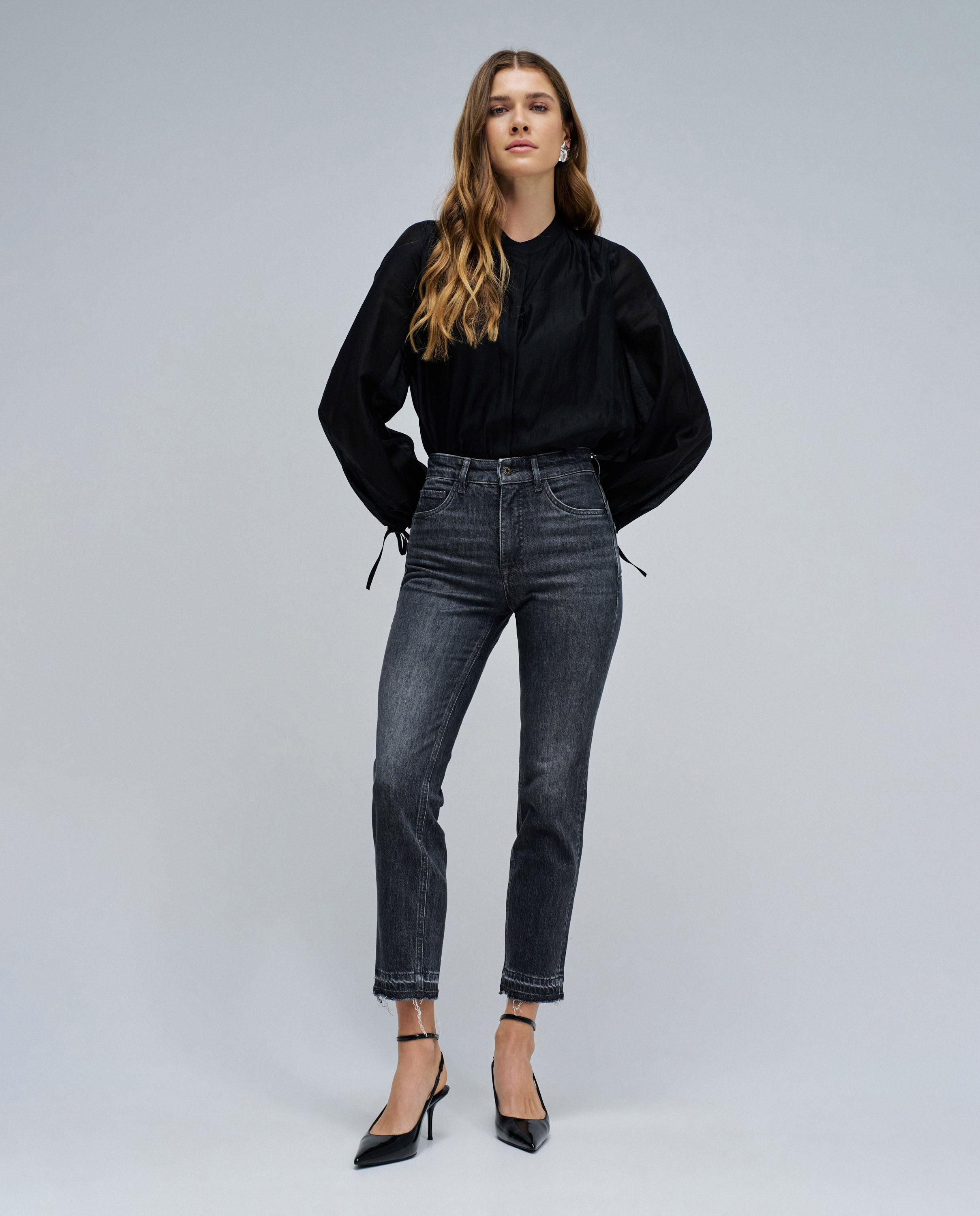 Jeans Faith Push In Cropped Slim Preto-1