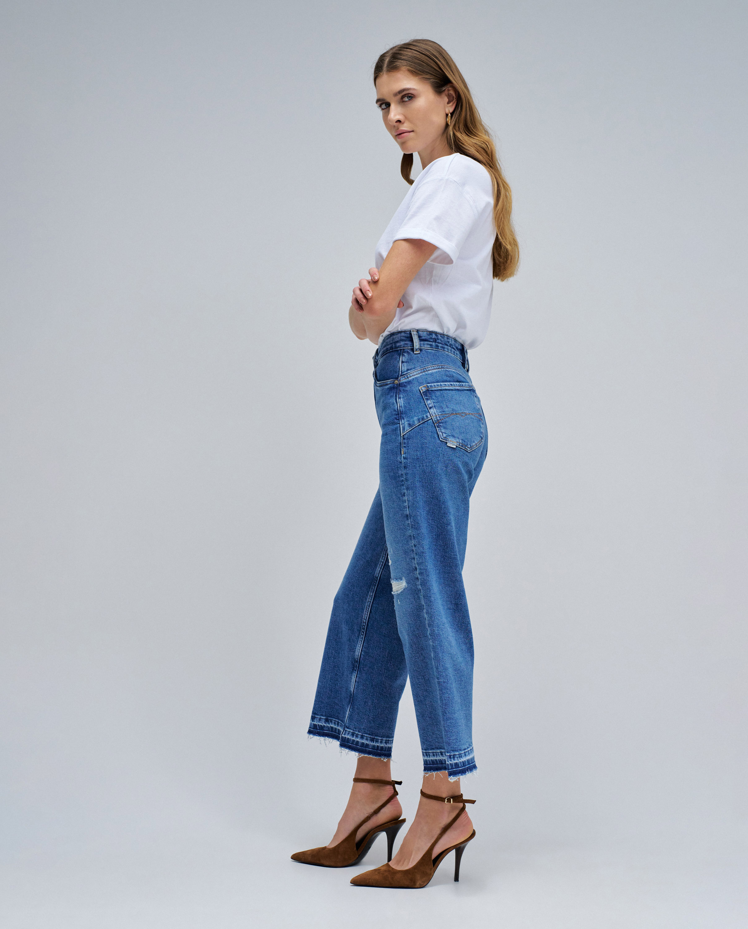Jeans Faith Push In Cropped Straight Azul-2