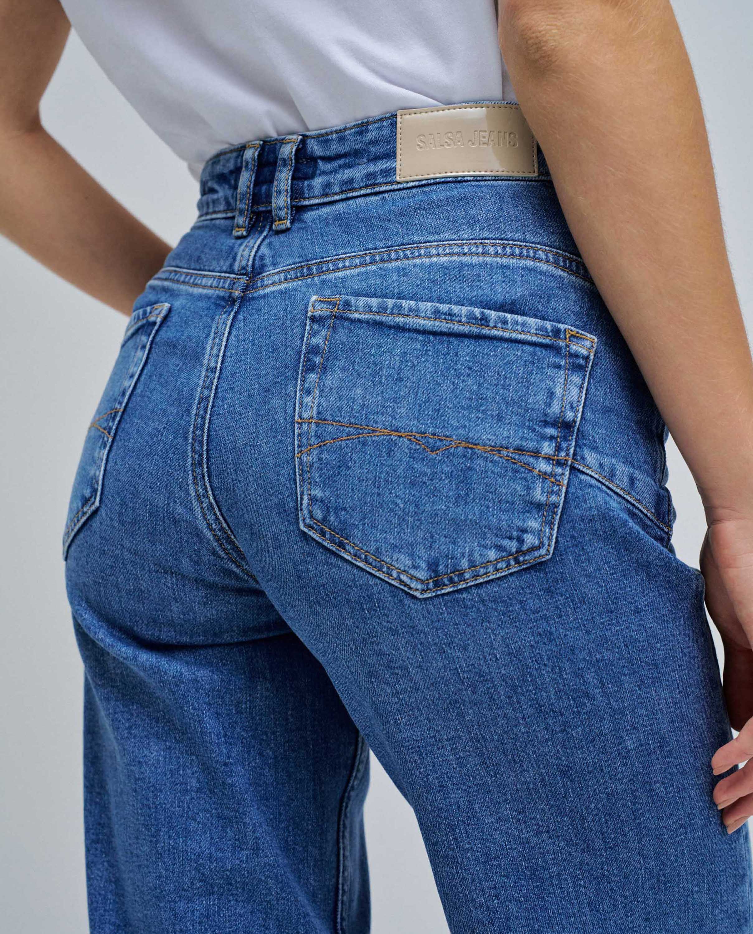Jeans Faith Push In Cropped Straight Azul-4