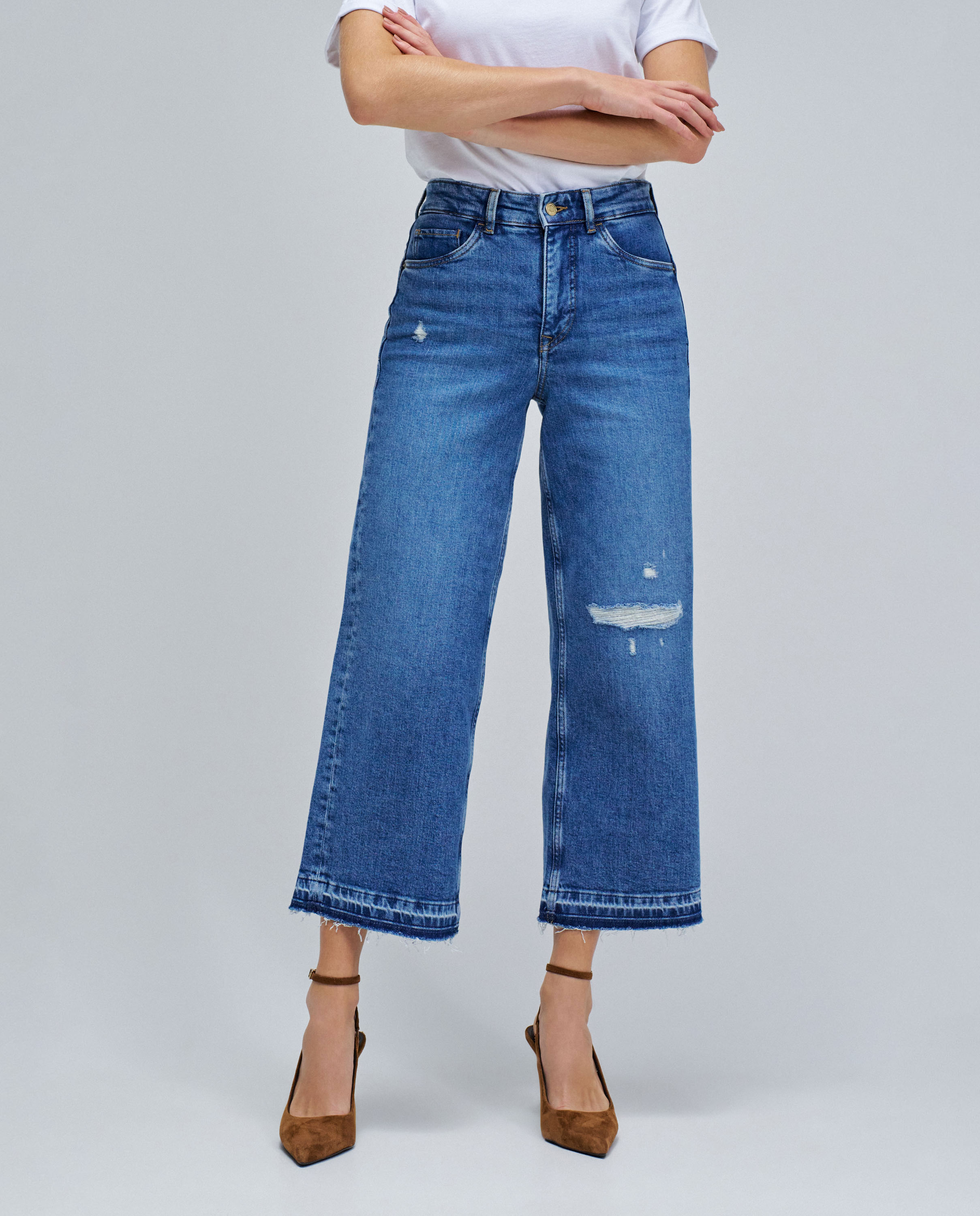 Jeans Faith Push In Cropped Straight Azul-5