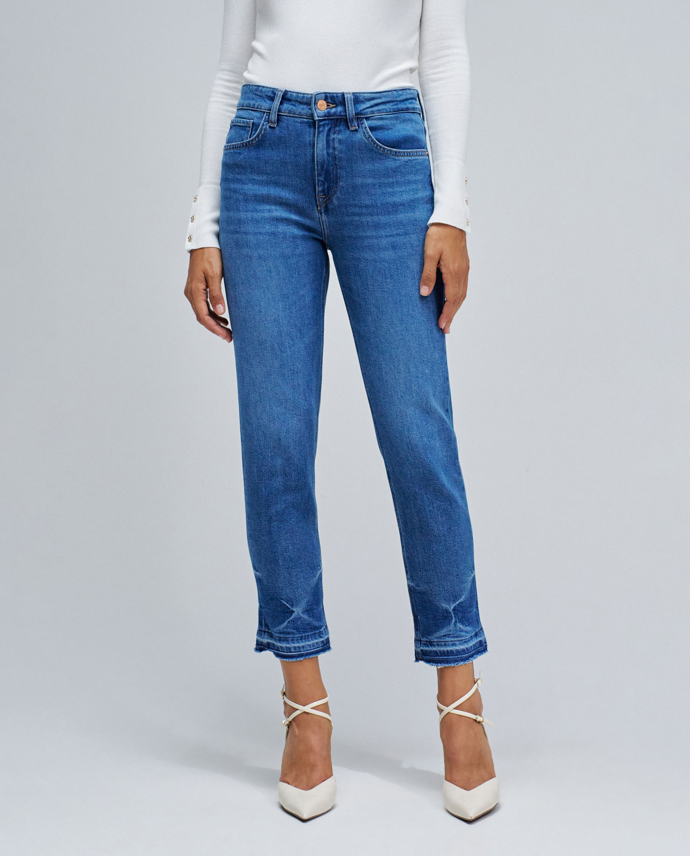 Jeans True Cropped Slim Azul-5