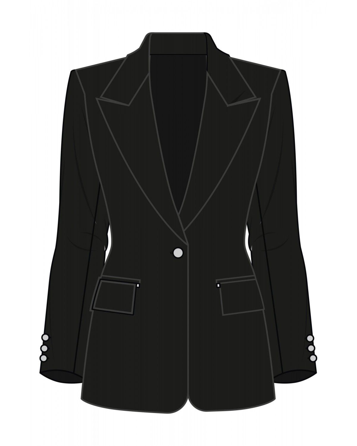 Blazer Slim Fit Preto-6