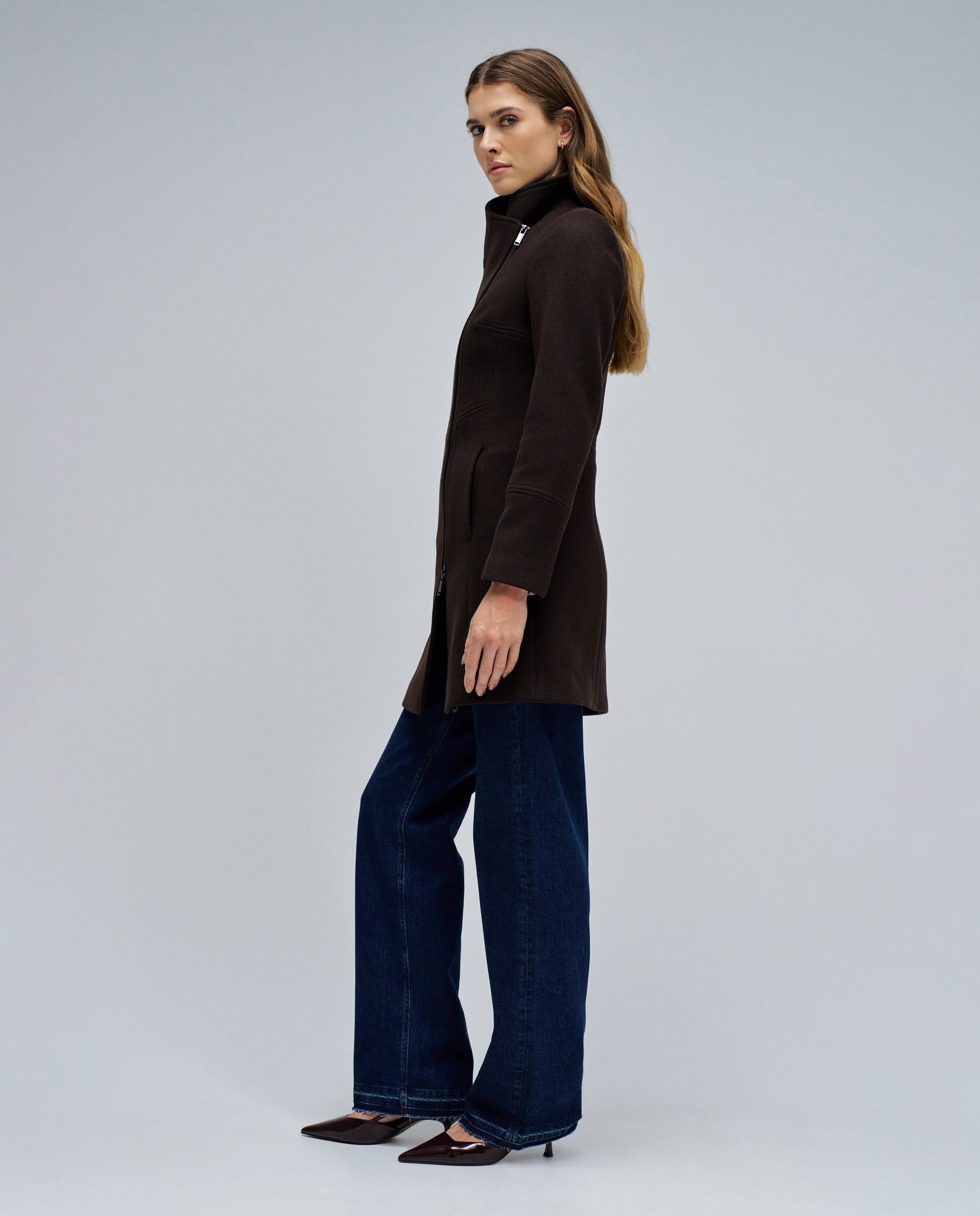 Sobretudo de Pano Grace com Pelo Castanho-2