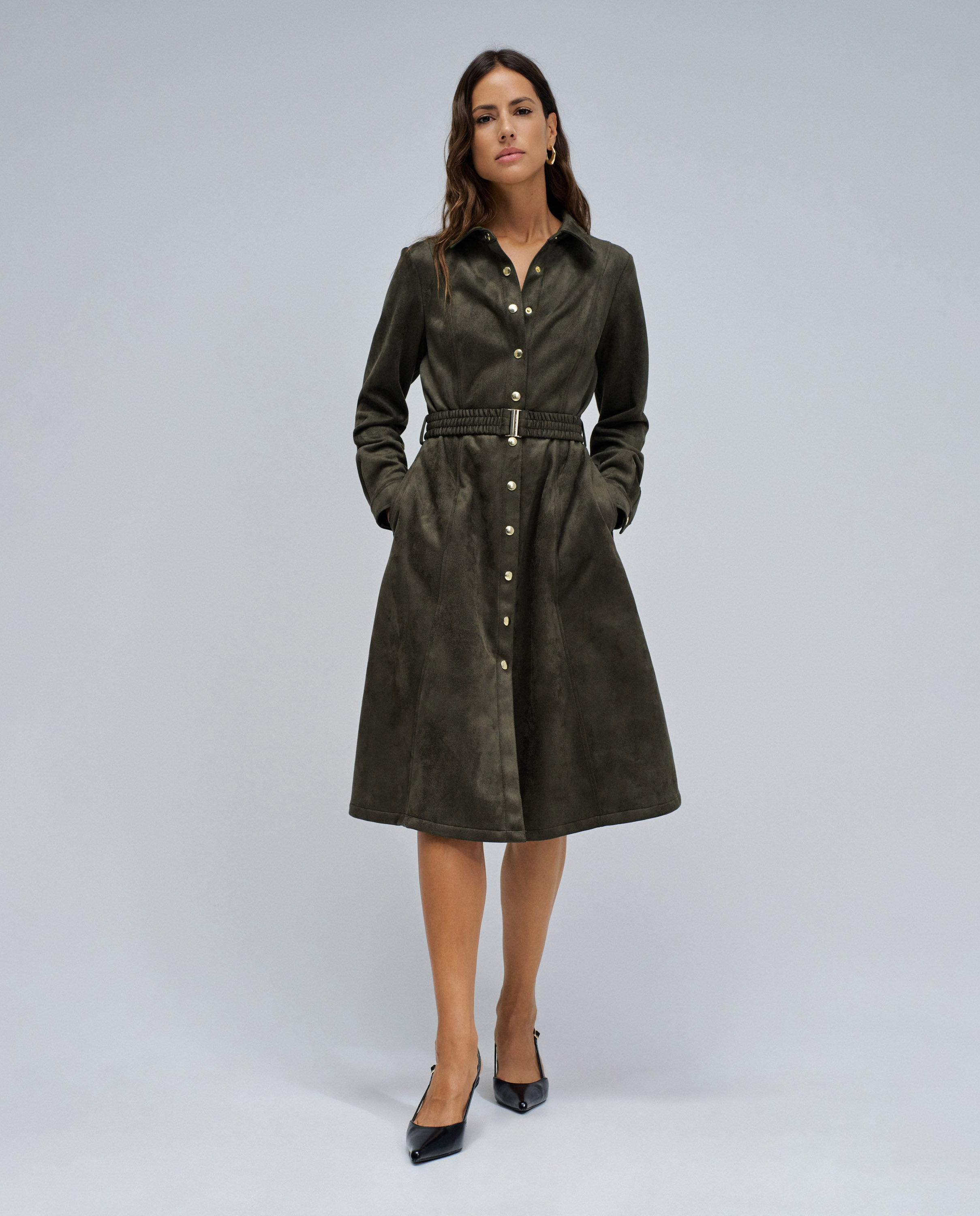 Imagem 0 de Vestido Midi em Camurça