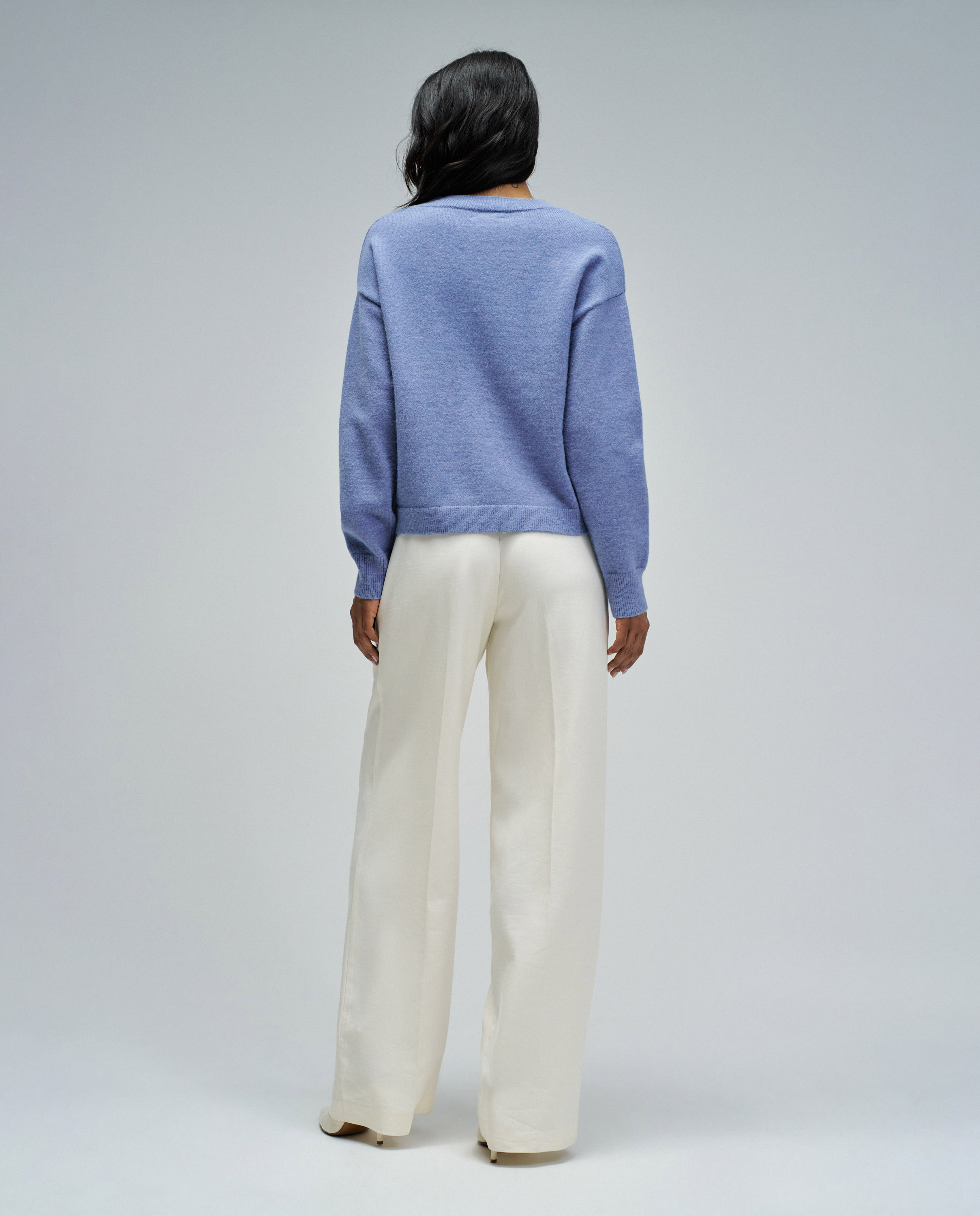 Camisola de Malha com Branding Azul-3