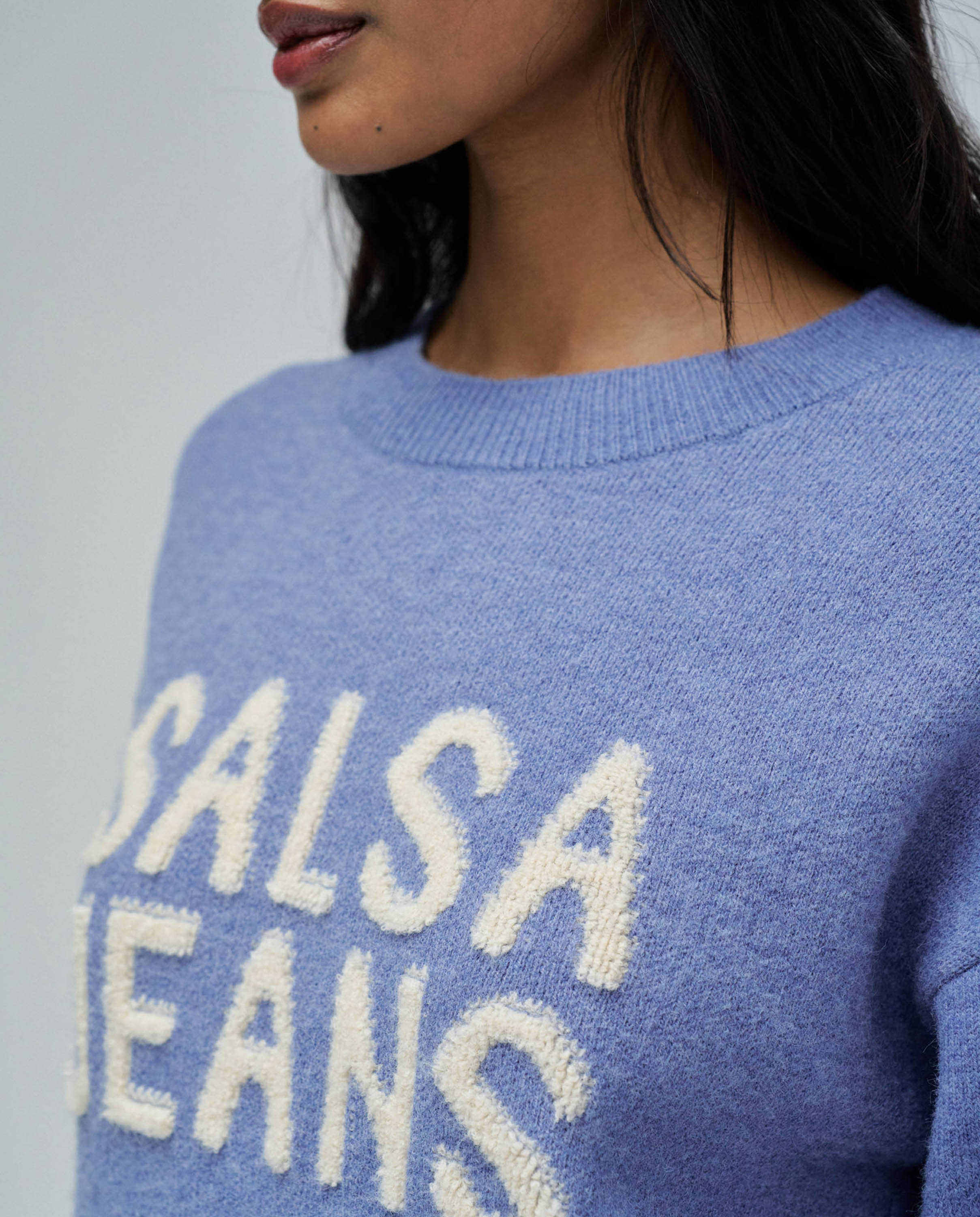 Camisola de Malha com Branding Azul-4