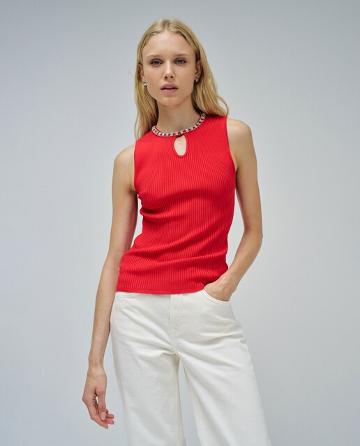 Imagem 0 de Top Canelado com Brilhantes