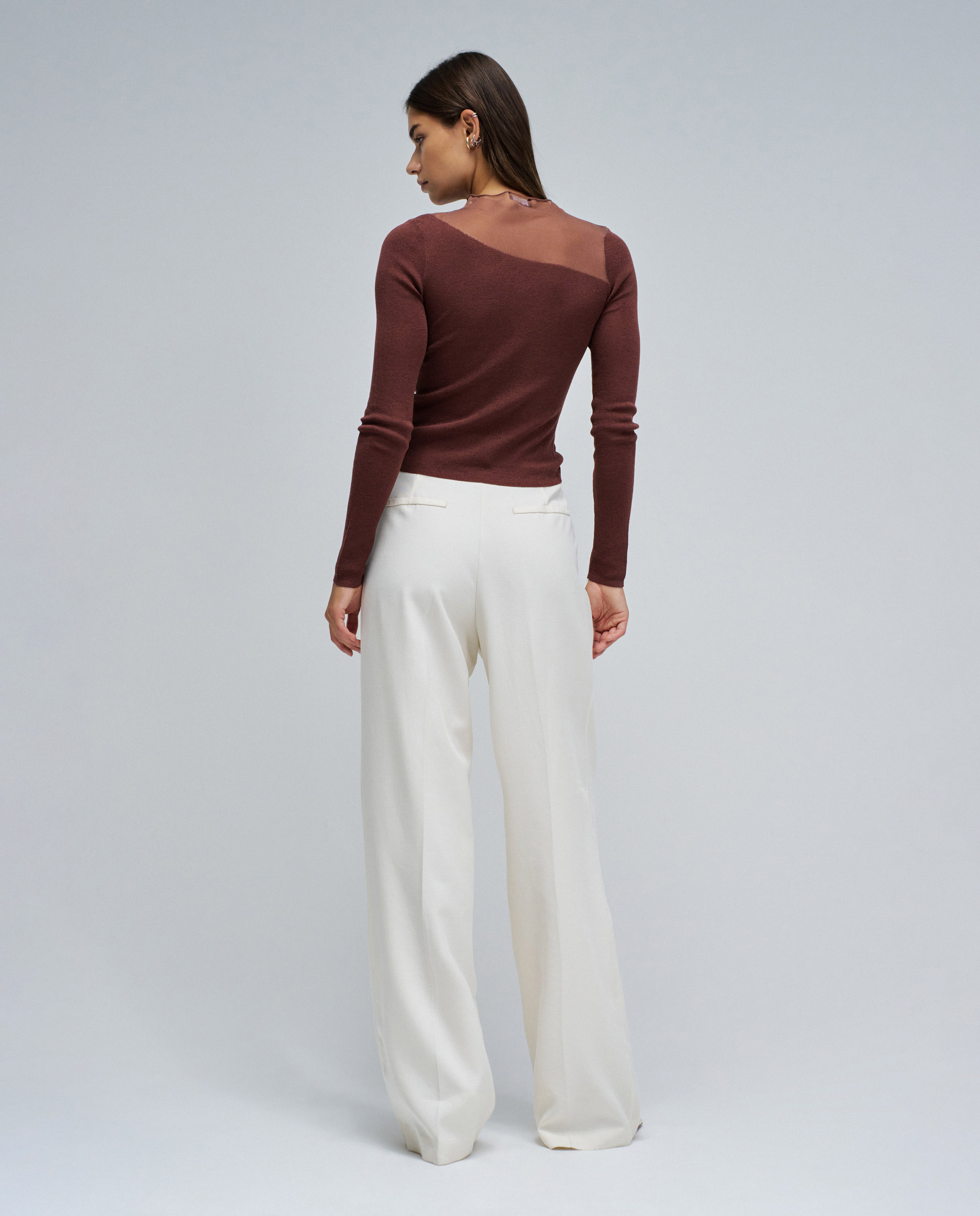 Camisola com Transparência Camel-3