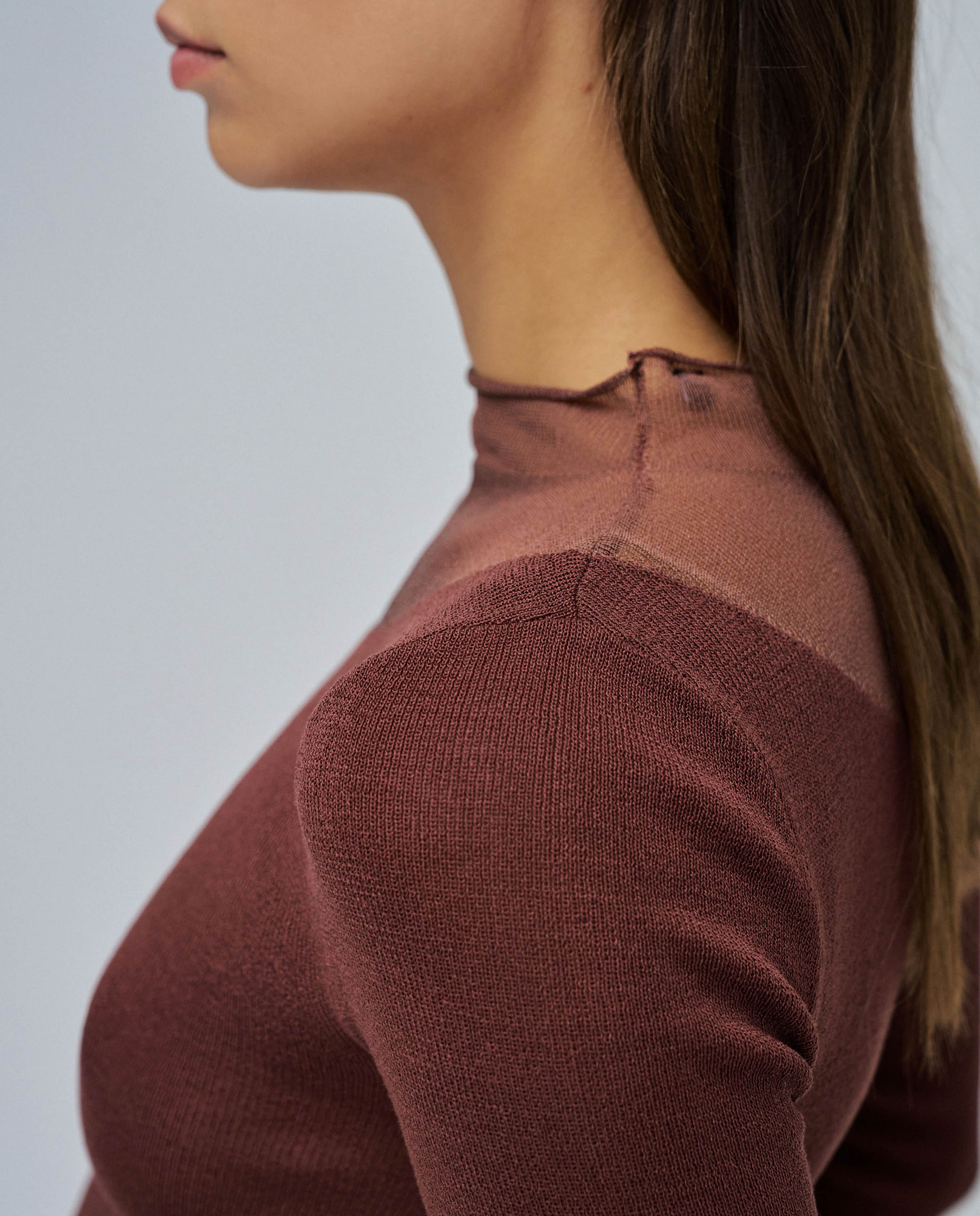 Camisola com Transparência Camel-4