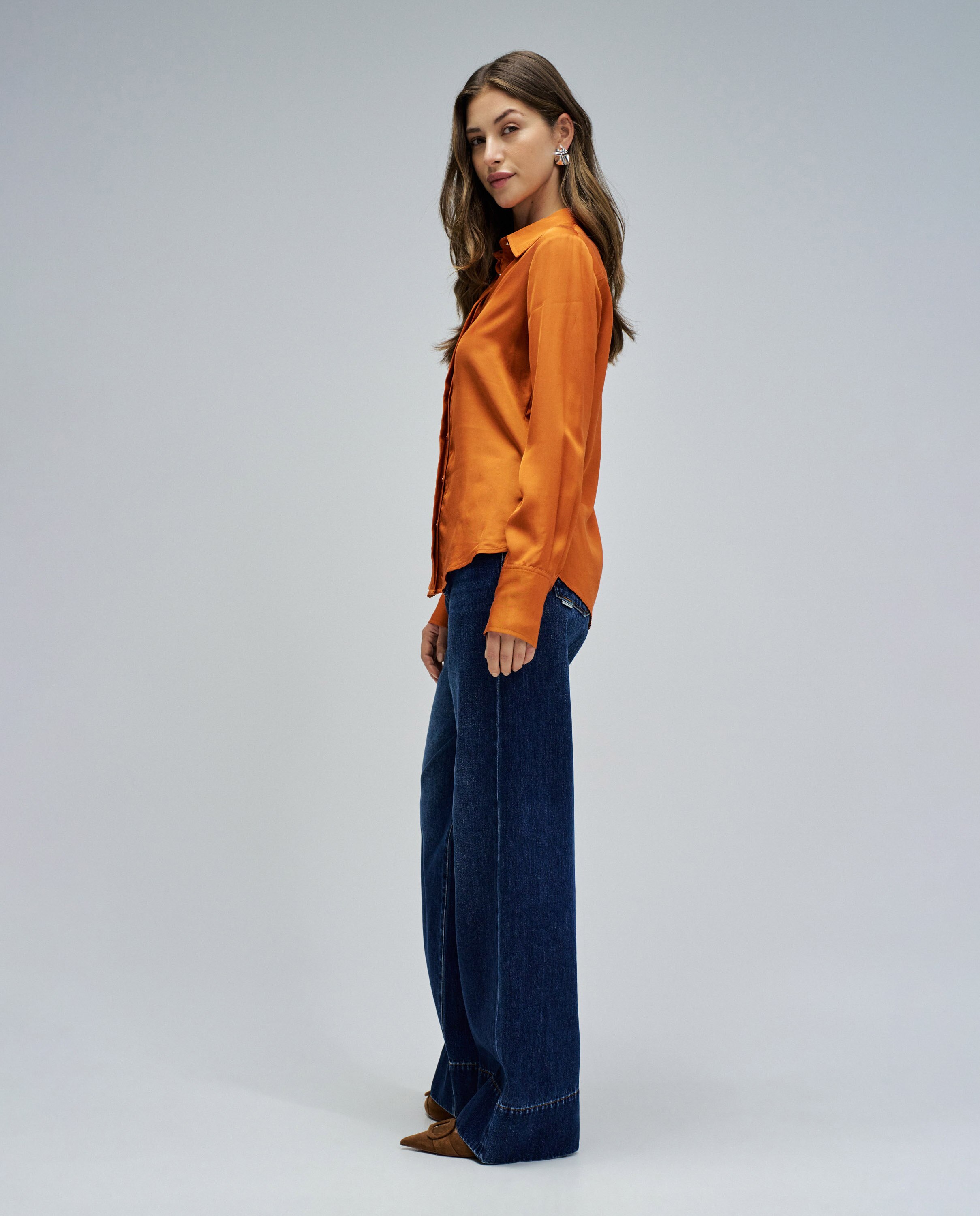Camisa com Estampado Laranja-2