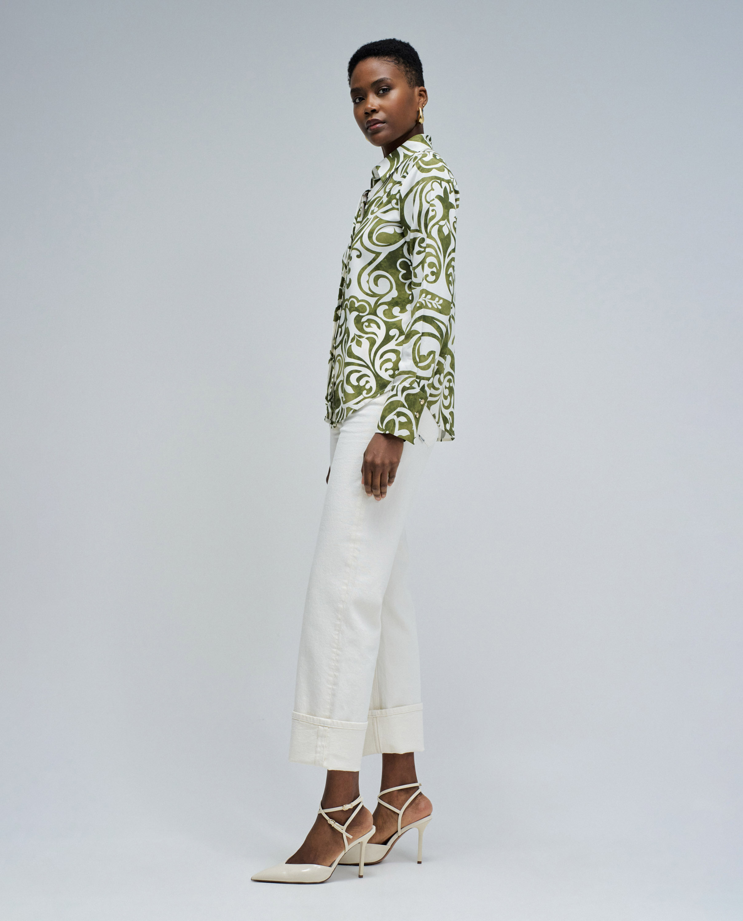 Camisa com Estampado Verde-2