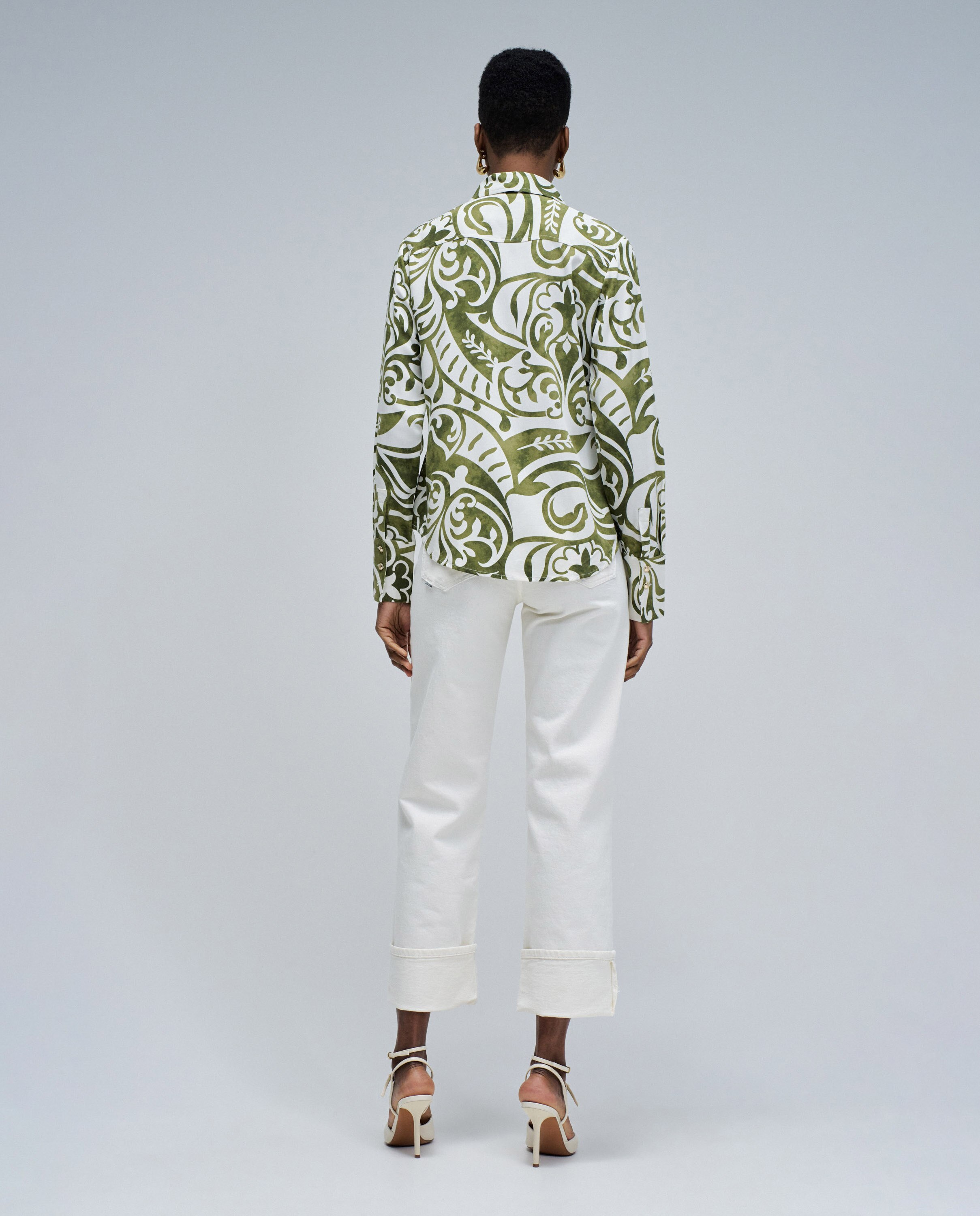 Camisa com Estampado Verde-3