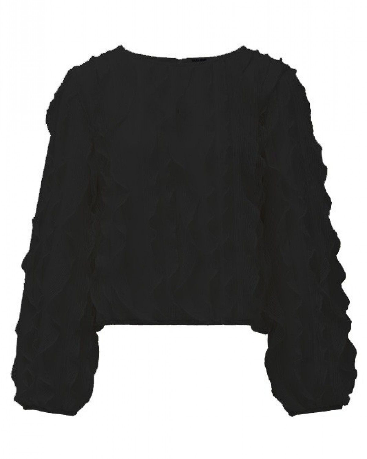 Blusa com Folhos Preto-6