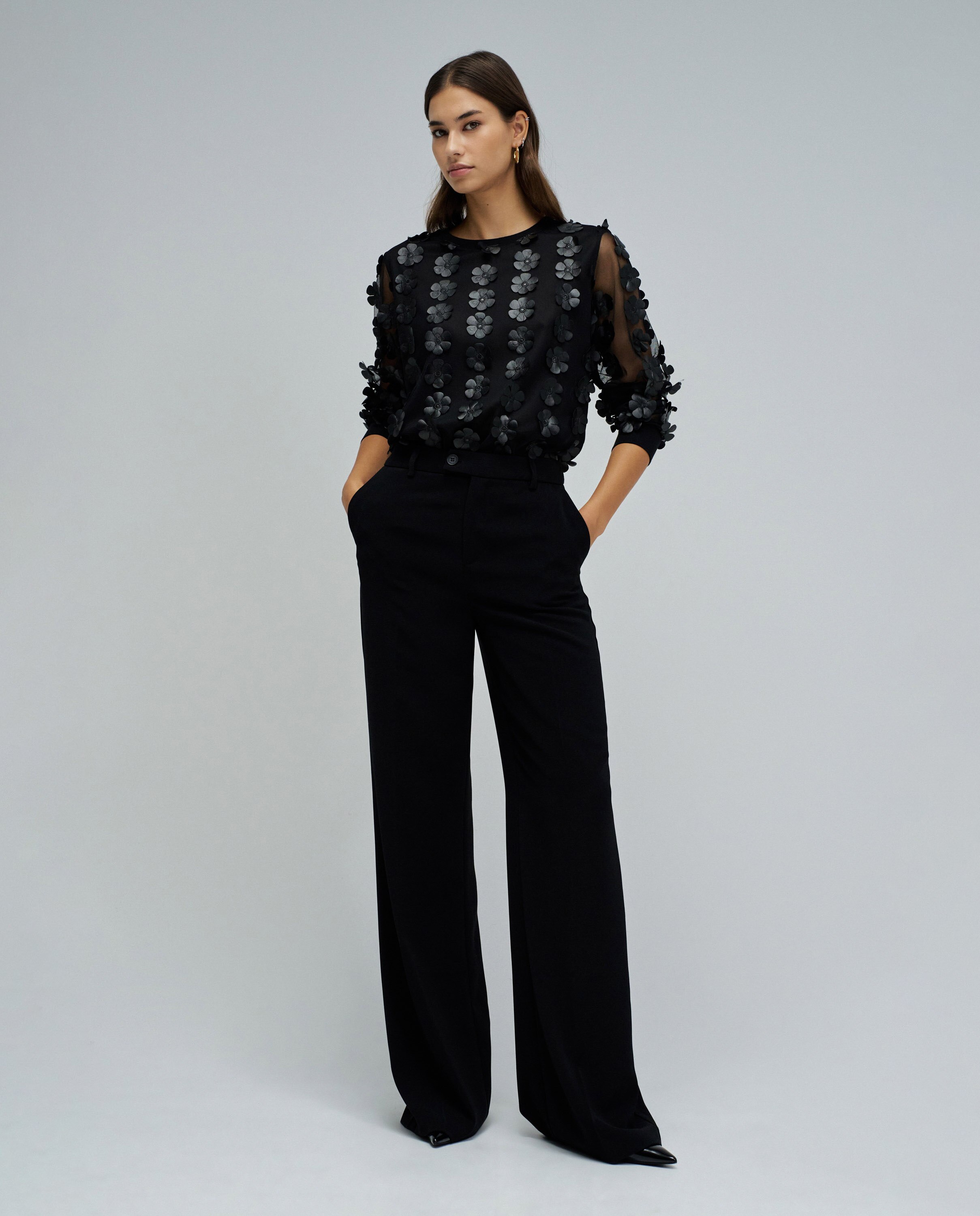 T-shirt com Efeito Tridimensional Preto-5