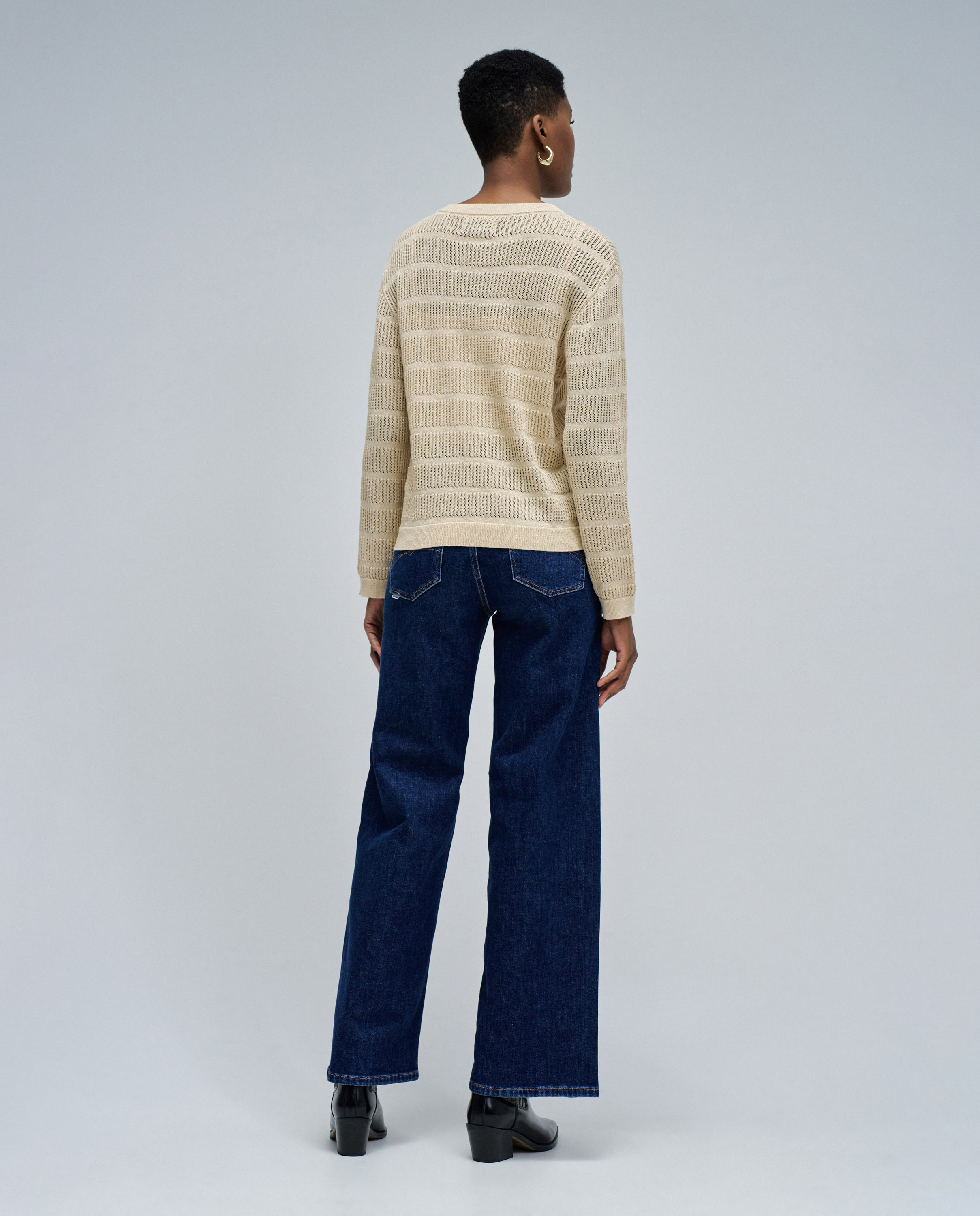 Camisola de Malha com Brilho Ouro-3