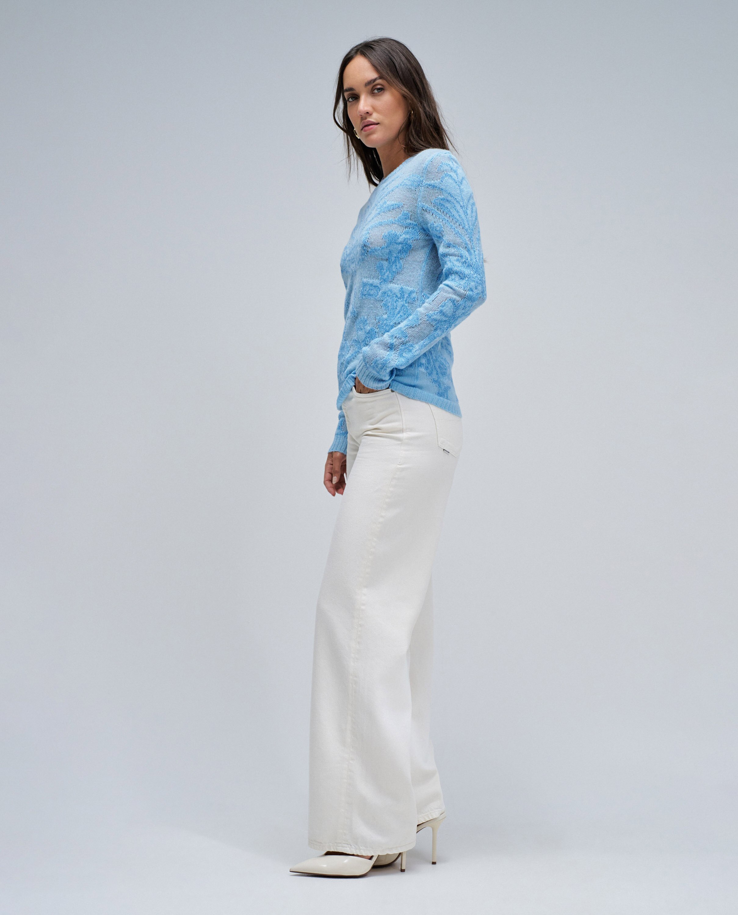 Camisola Fina de Lã Azul-2