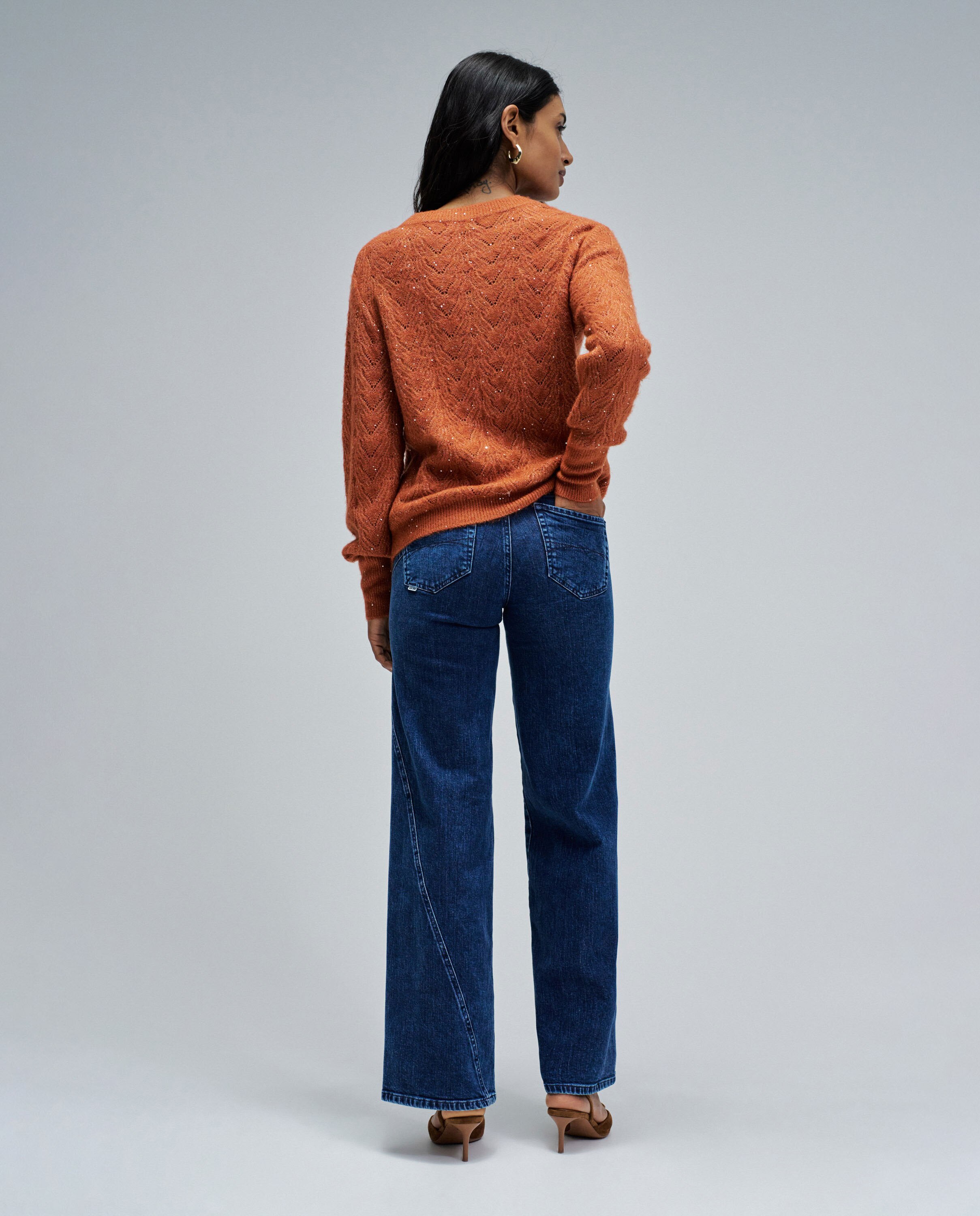 Camisola de Lã e Outros Materiais Laranja-3