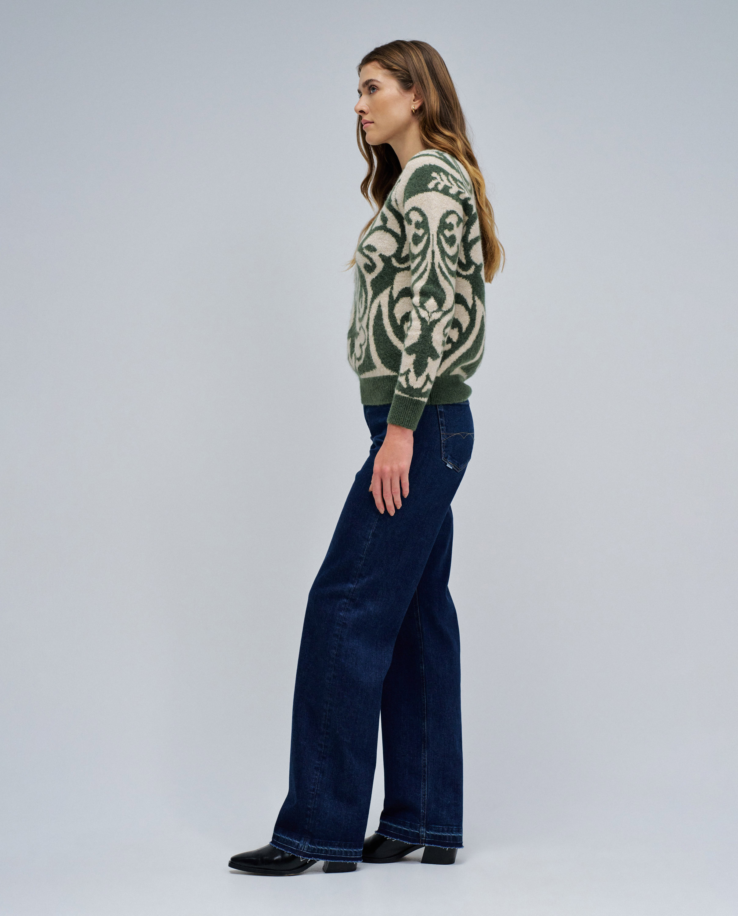 Sweatshirt de Lã com Jacquard Verde-2