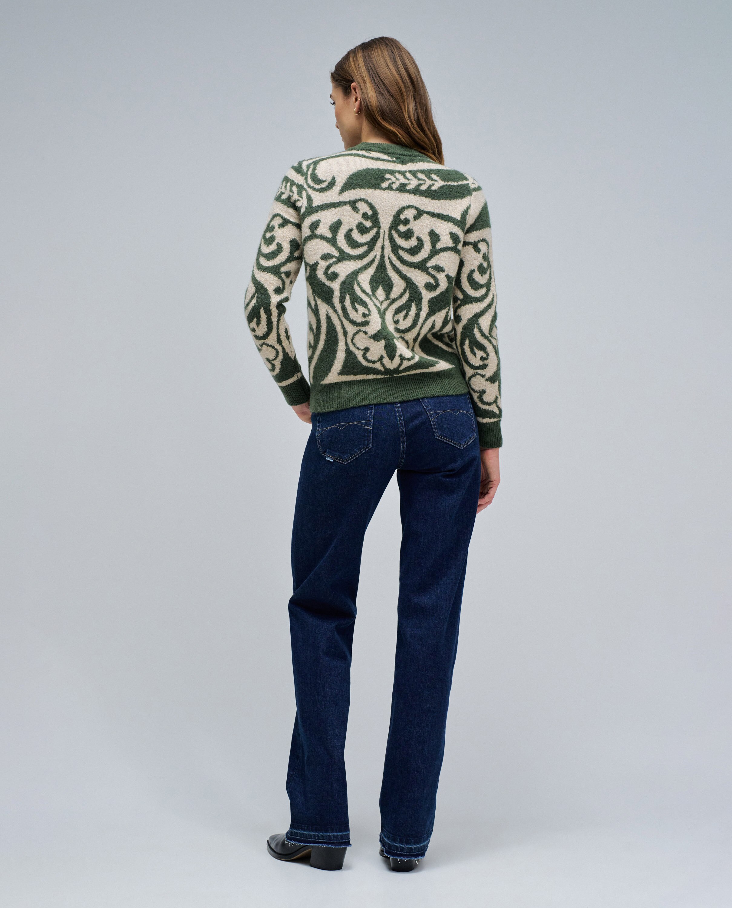 Sweatshirt de Lã com Jacquard Verde-3