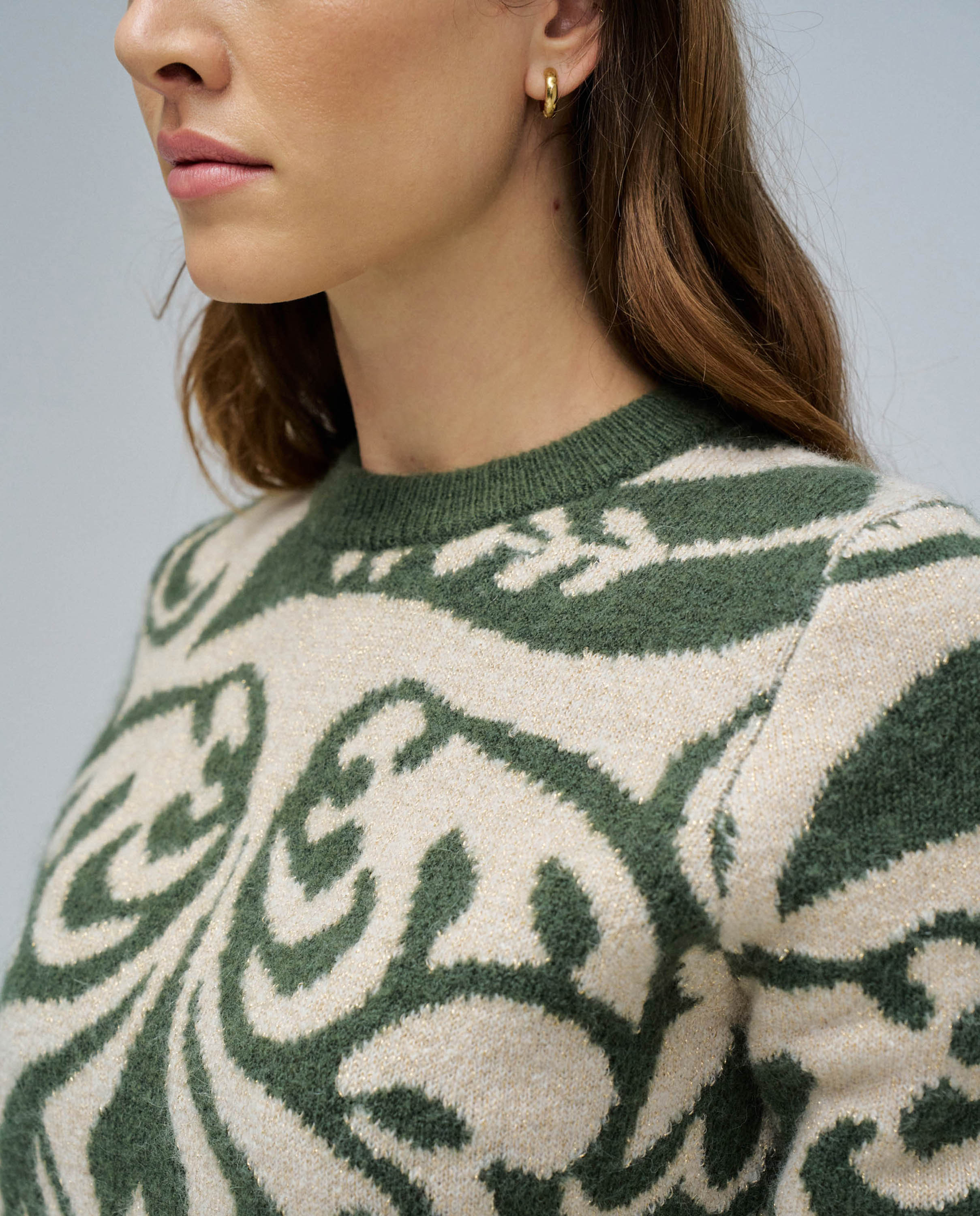 Sweatshirt de Lã com Jacquard Verde-4