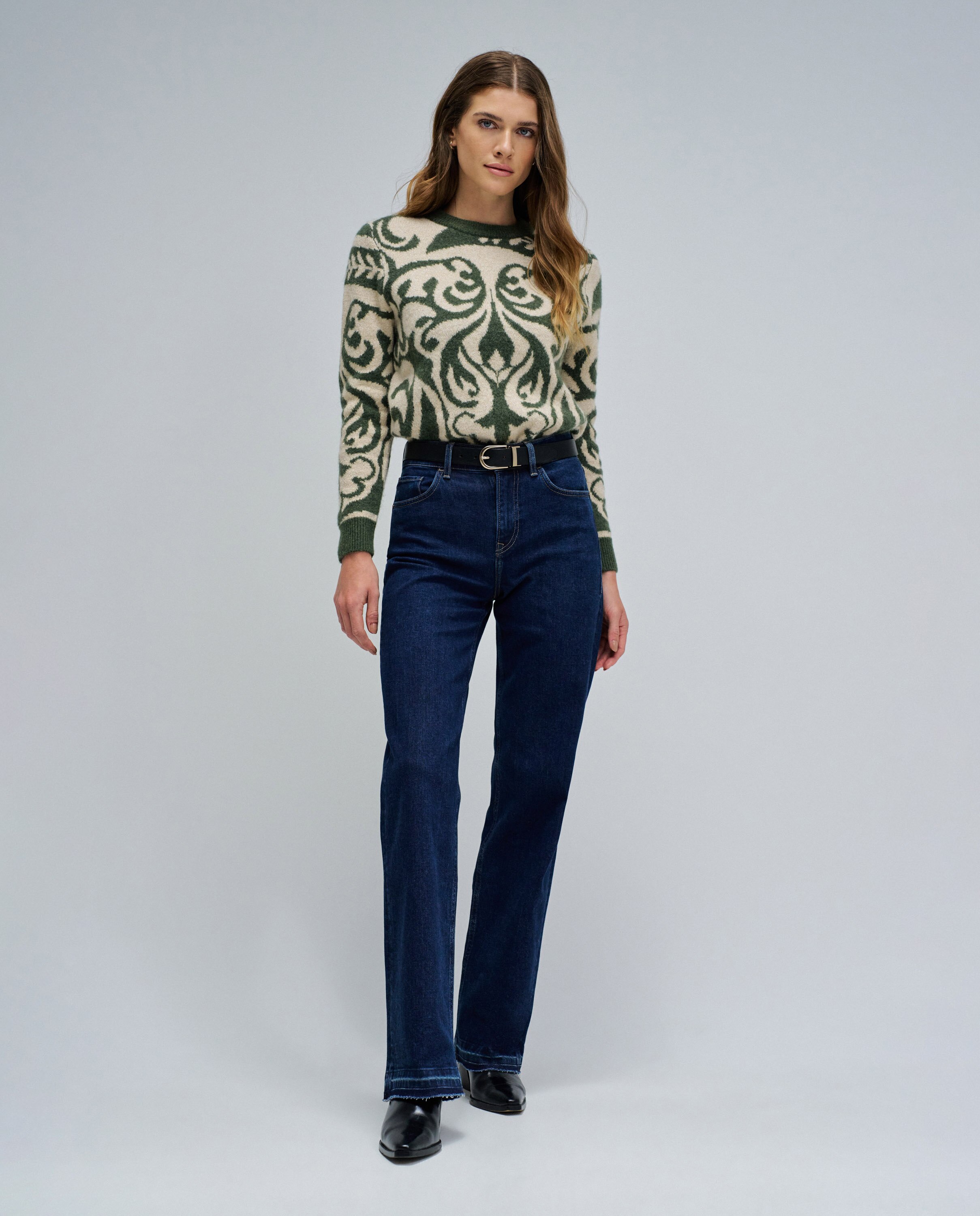 Sweatshirt de Lã com Jacquard Verde-5