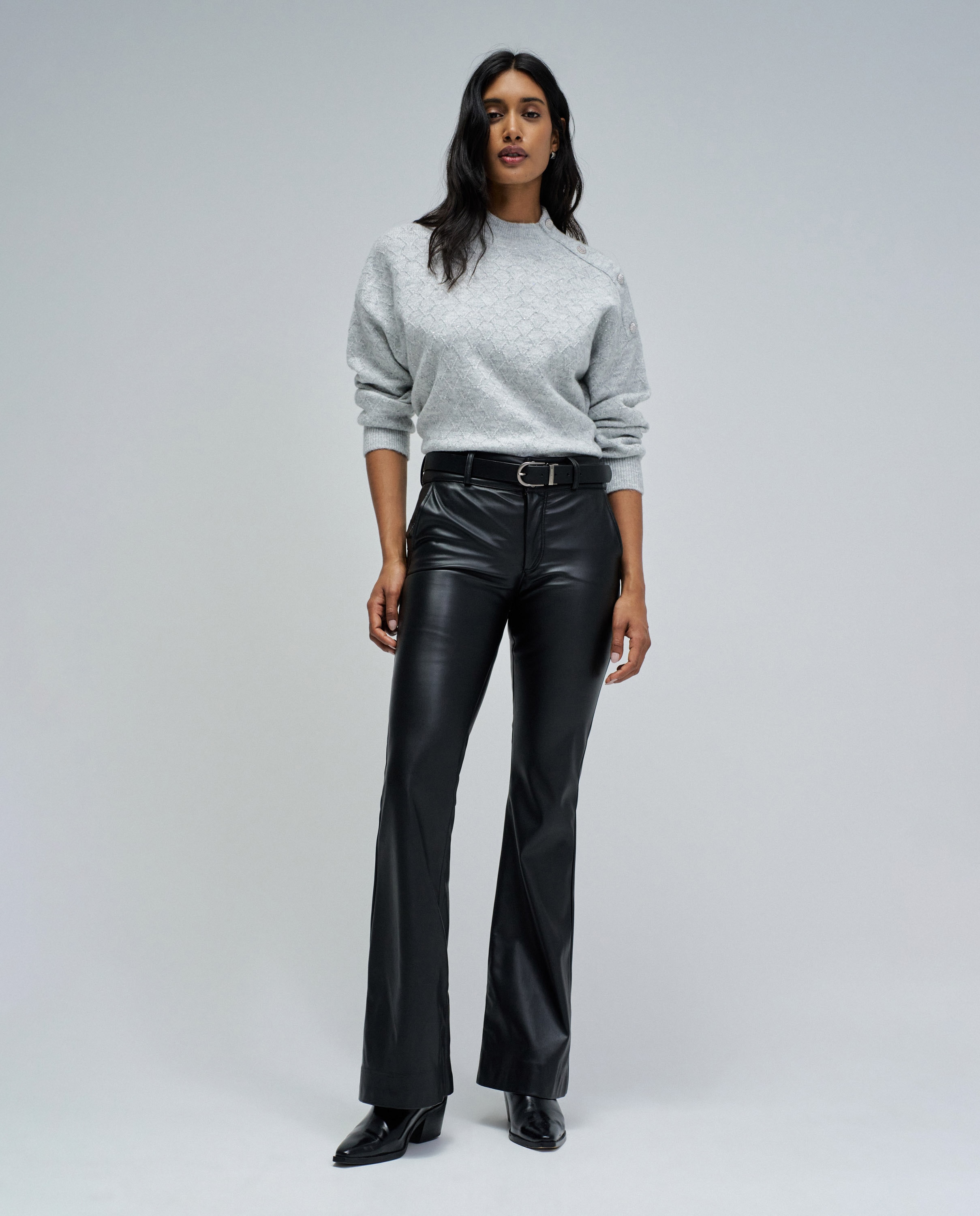 Camisola de Malha com Lurex Cinzento-5