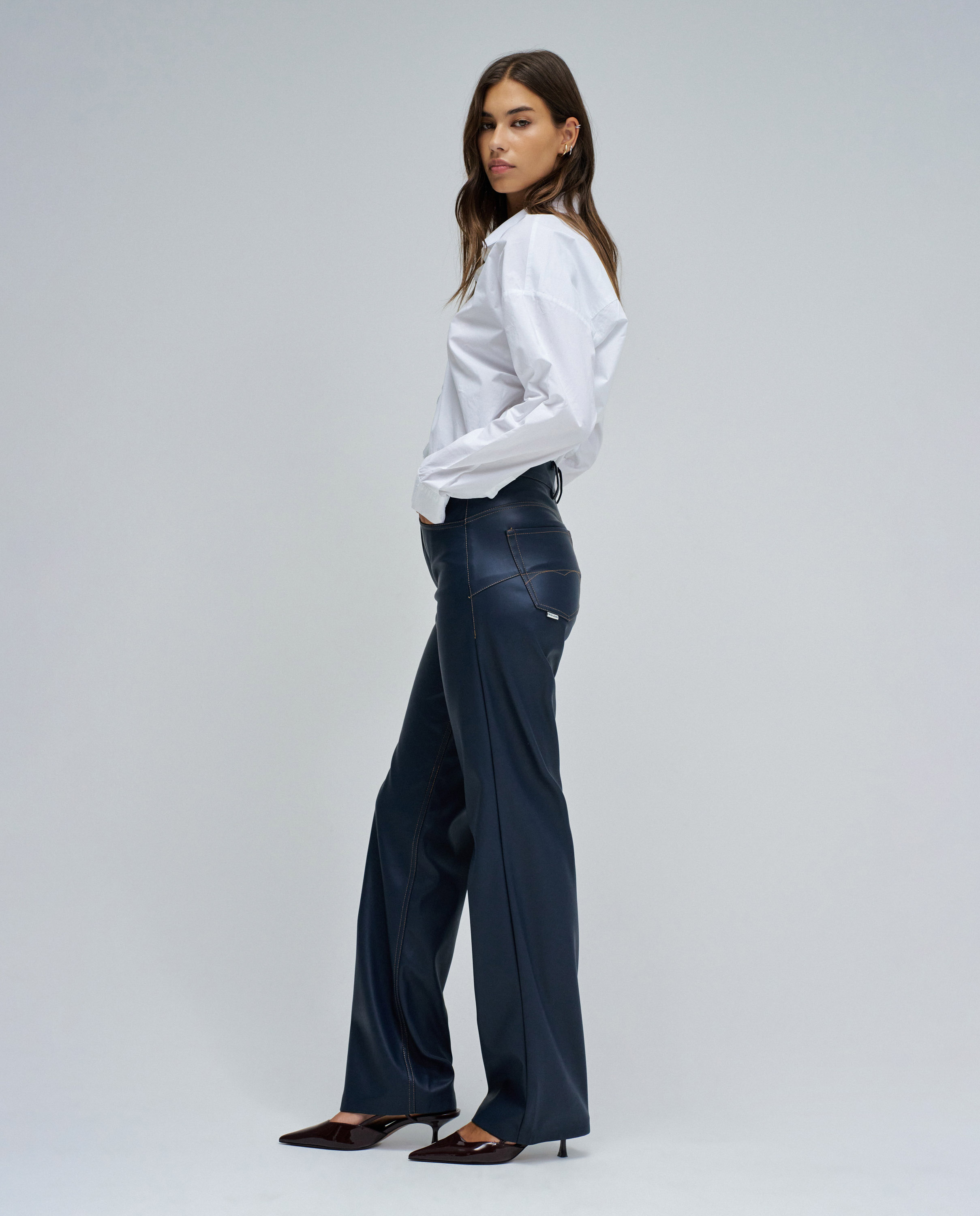 Jeans Faith Push In Straight Efeito Pele Azul-2