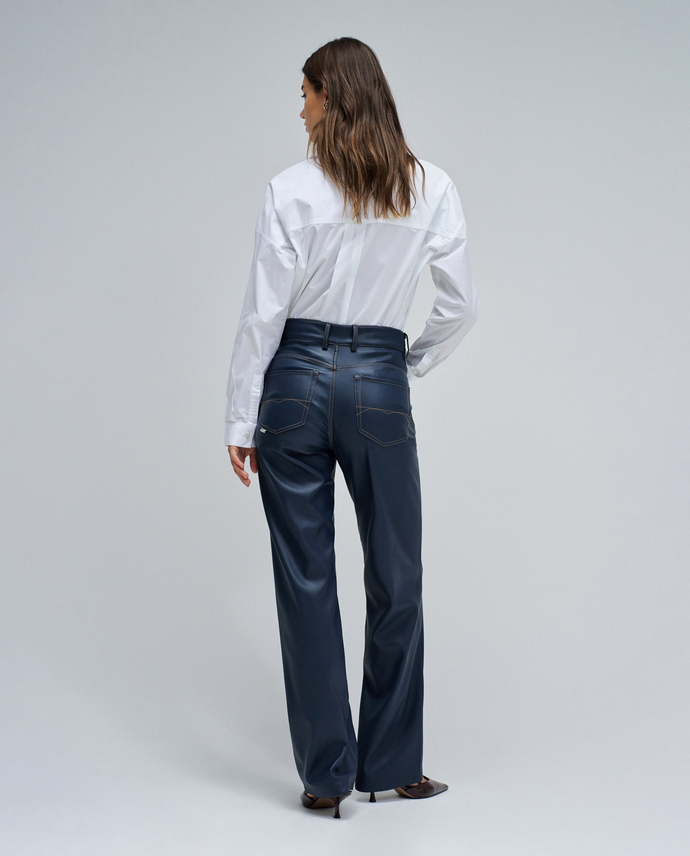 Jeans Faith Push In Straight Efeito Pele Azul-3