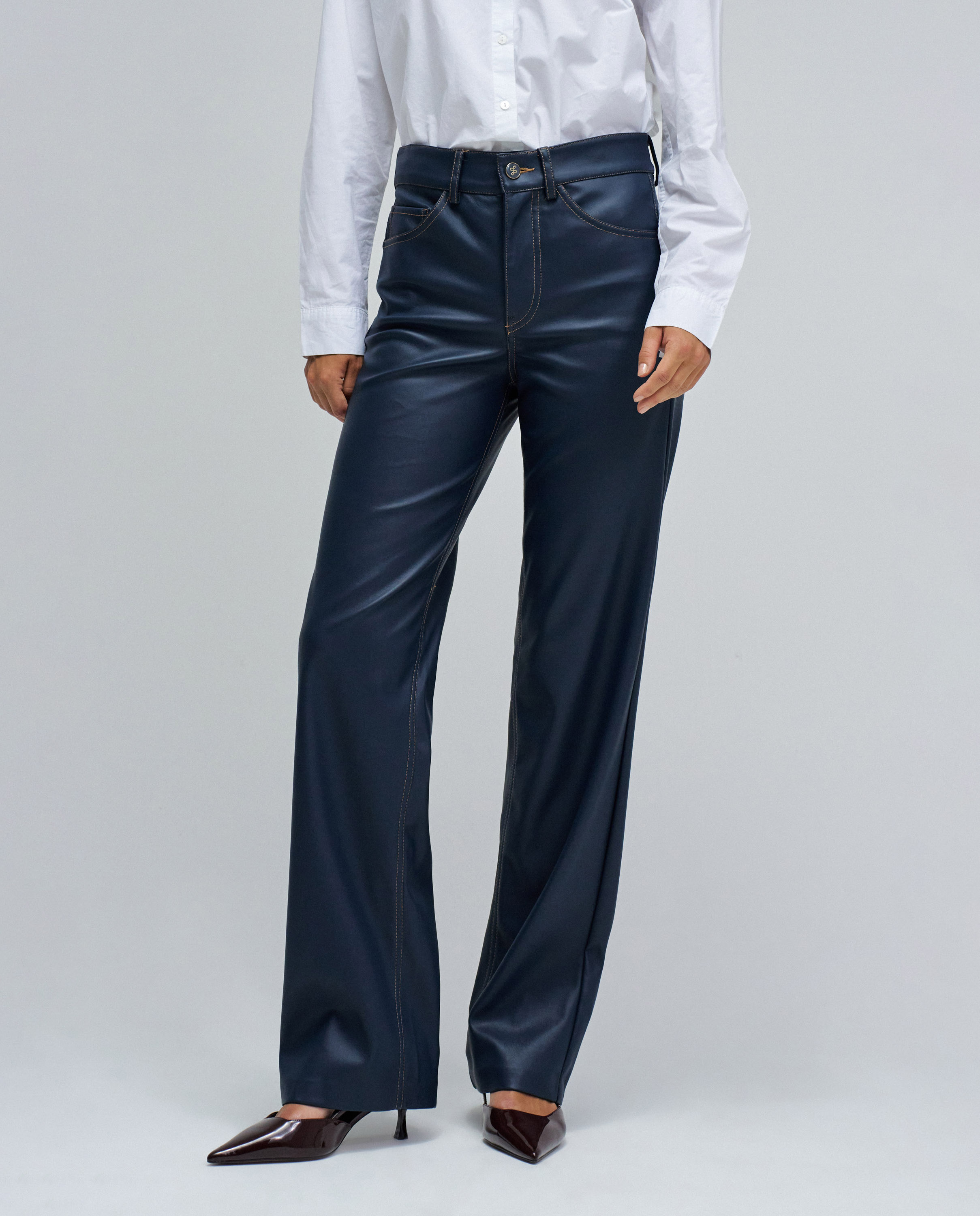 Jeans Faith Push In Straight Efeito Pele Azul-5