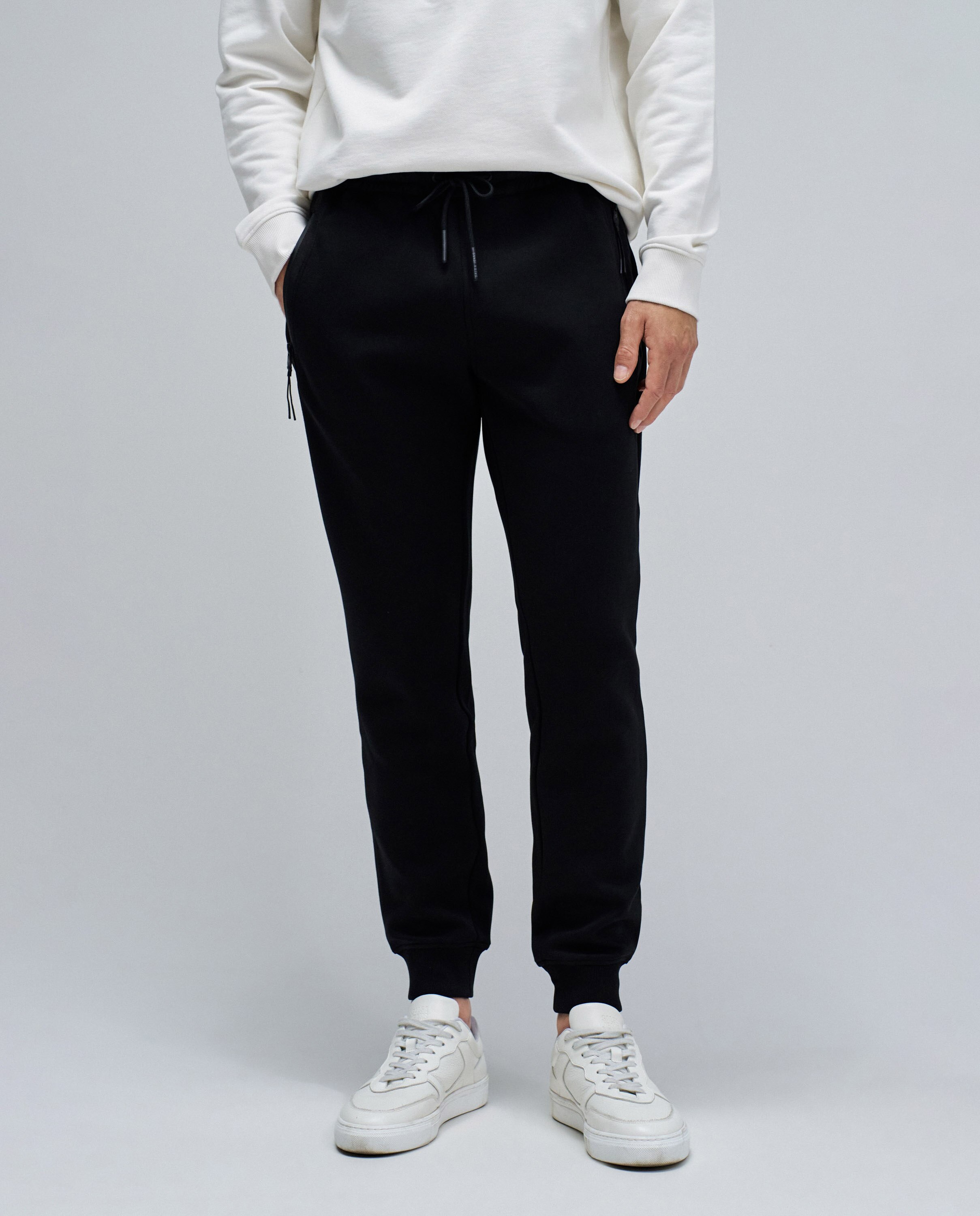 Calças Joggers Slim Fit de Malha Preto-5