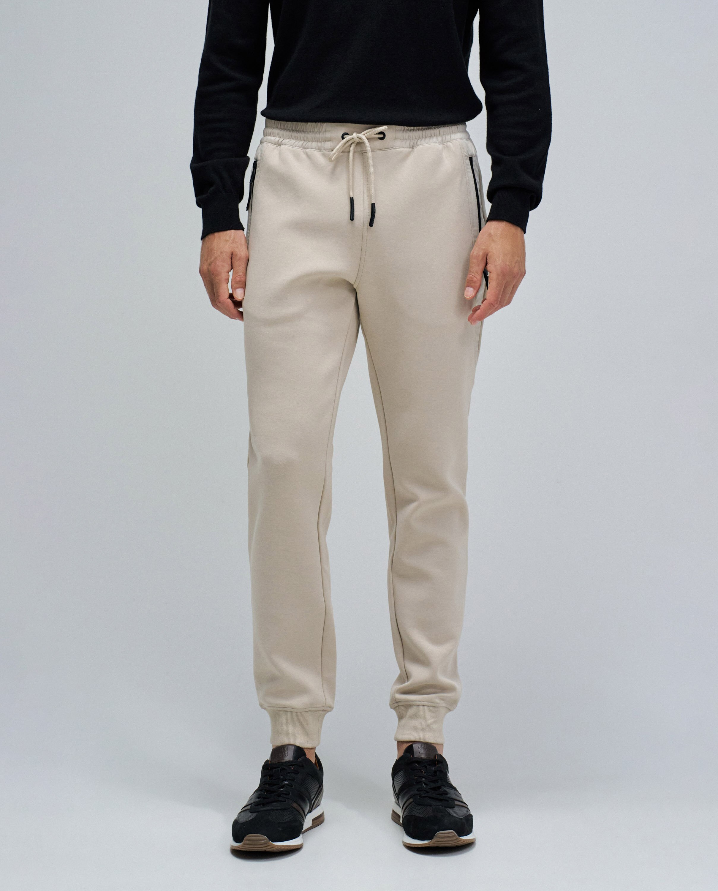 Calças Joggers Slim Fit de Malha Natural-5