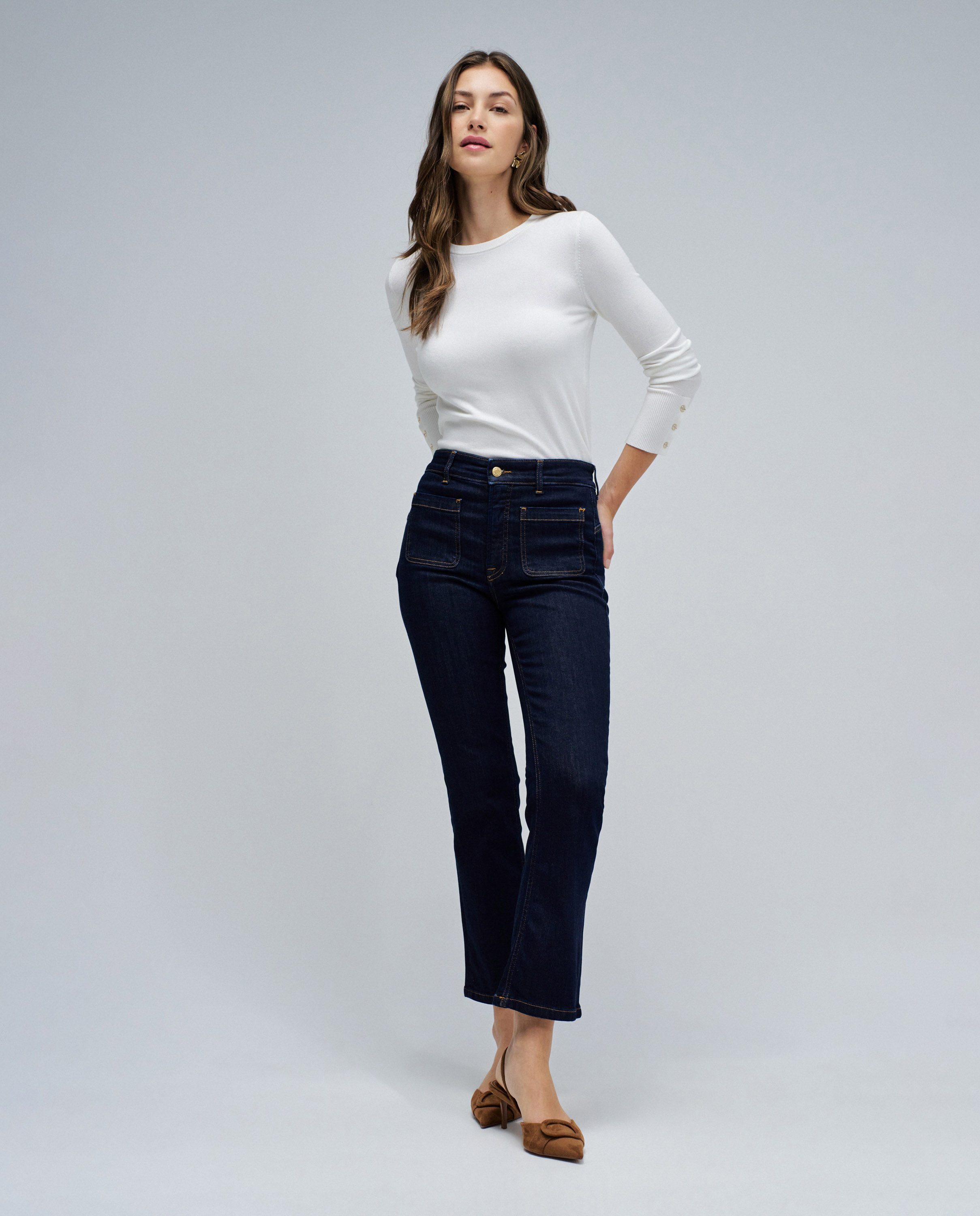 Jeans Faith Push In Cropped Flare Azul-1