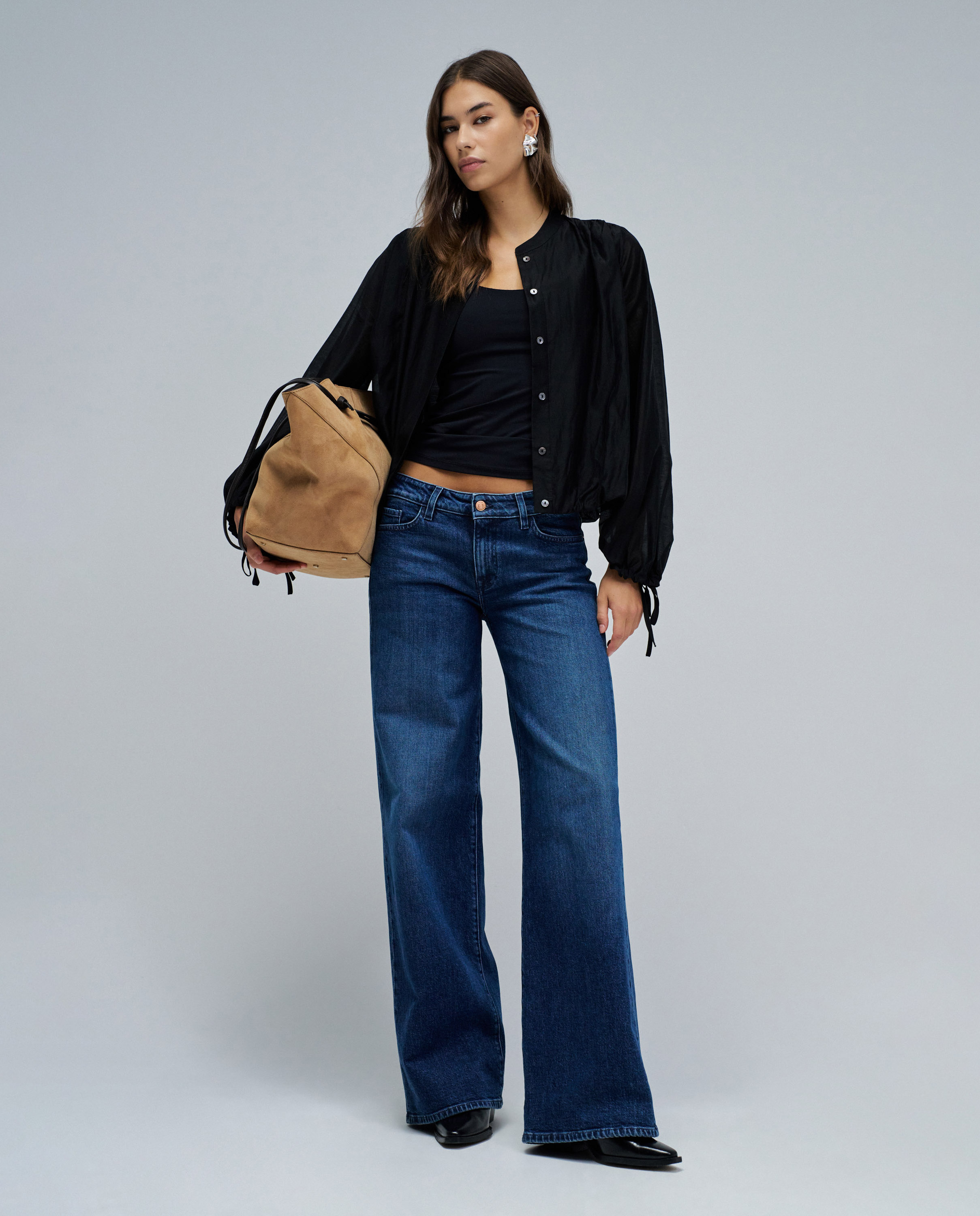 Jeans Low Rise Wide Azul-1