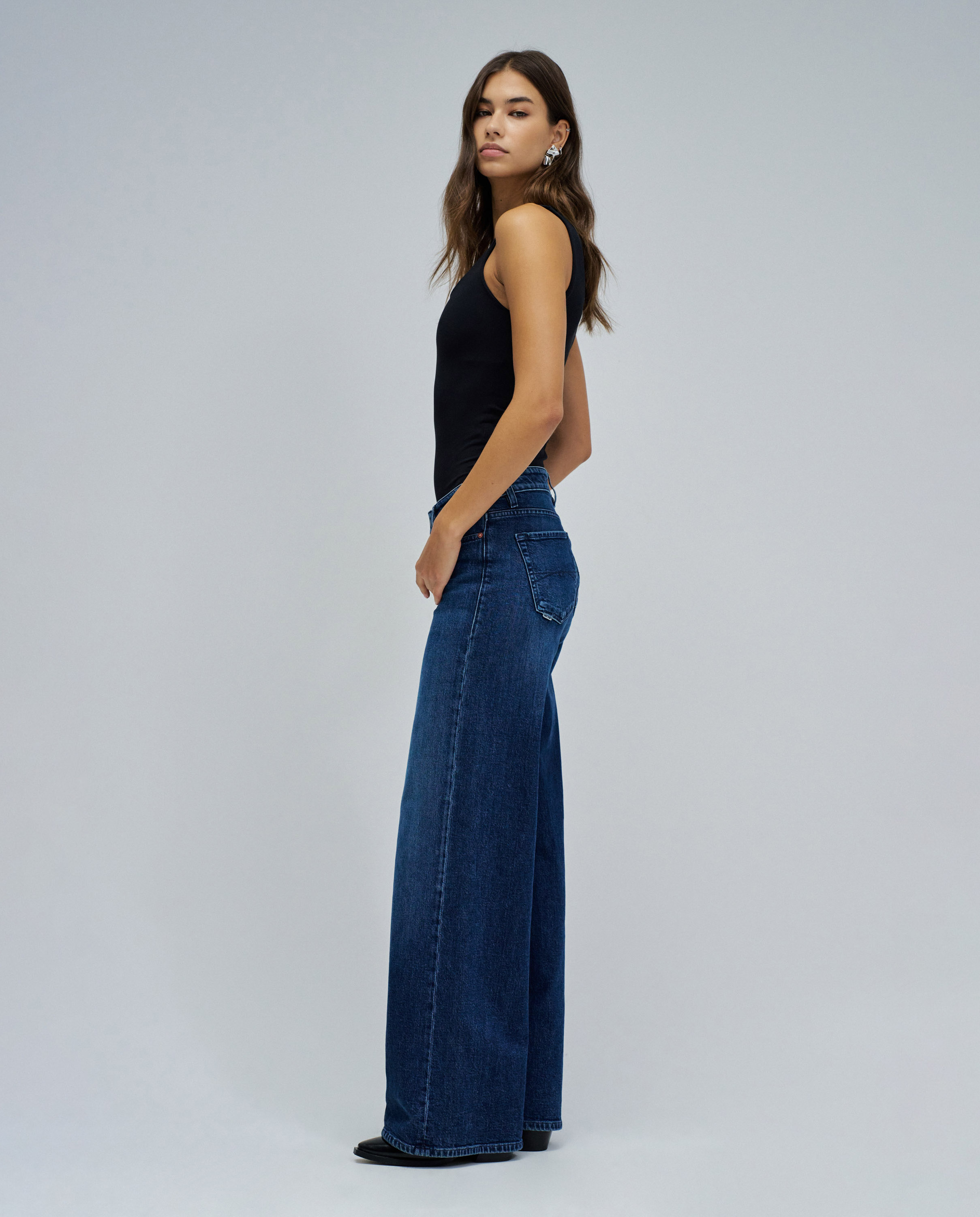 Jeans Low Rise Wide Azul-2