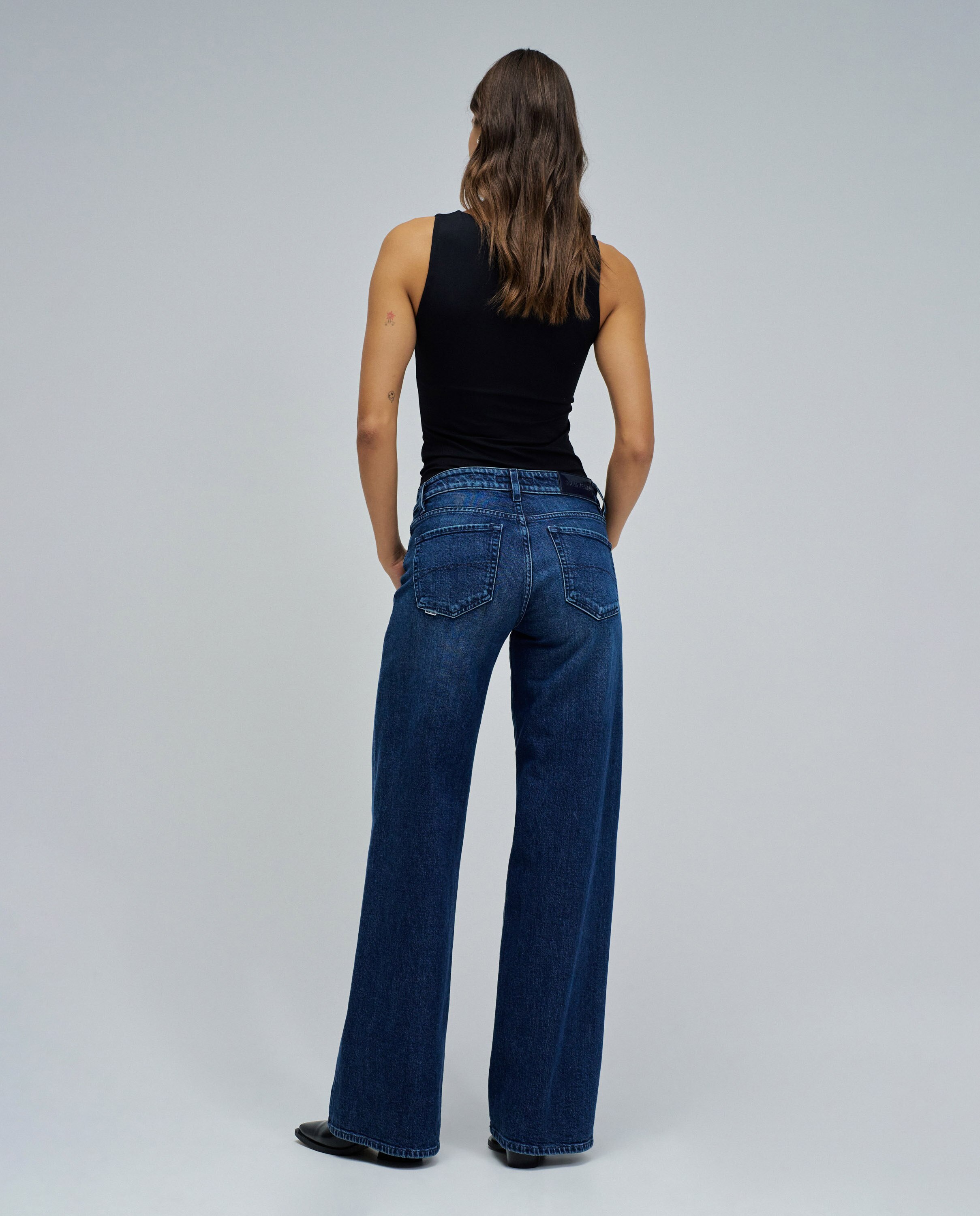 Jeans Low Rise Wide Azul-3