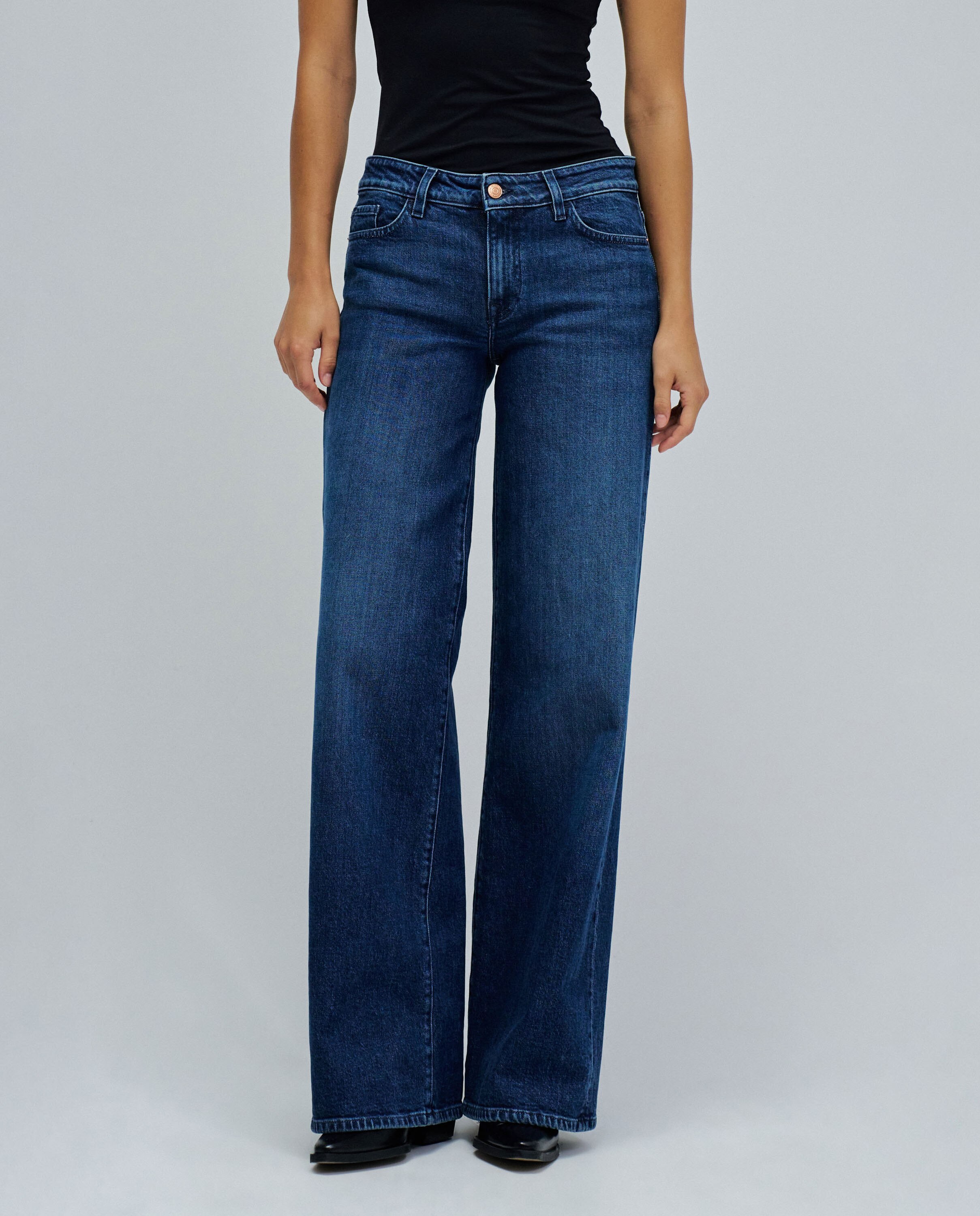 Jeans Low Rise Wide Azul-5