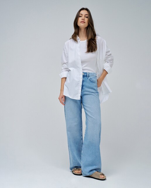 Imagem 0 de Jeans Wide Leg de Cintura Subida