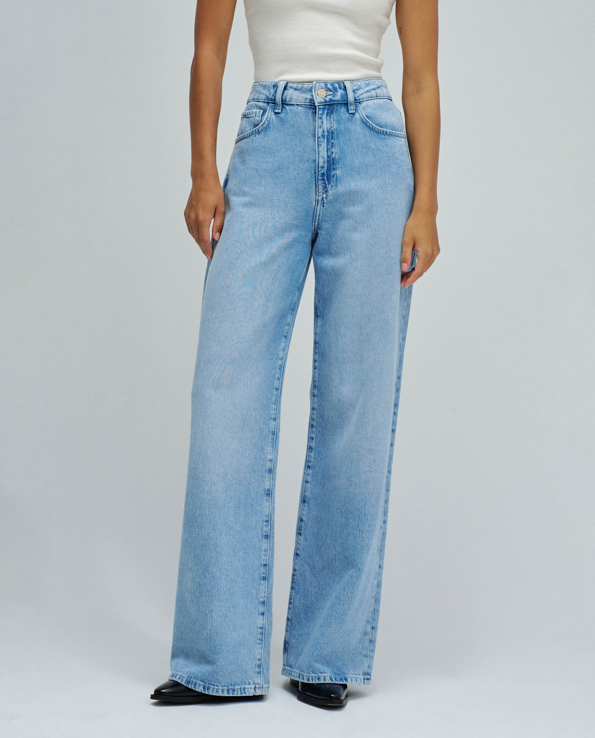 Jeans Wide Leg Azul-5